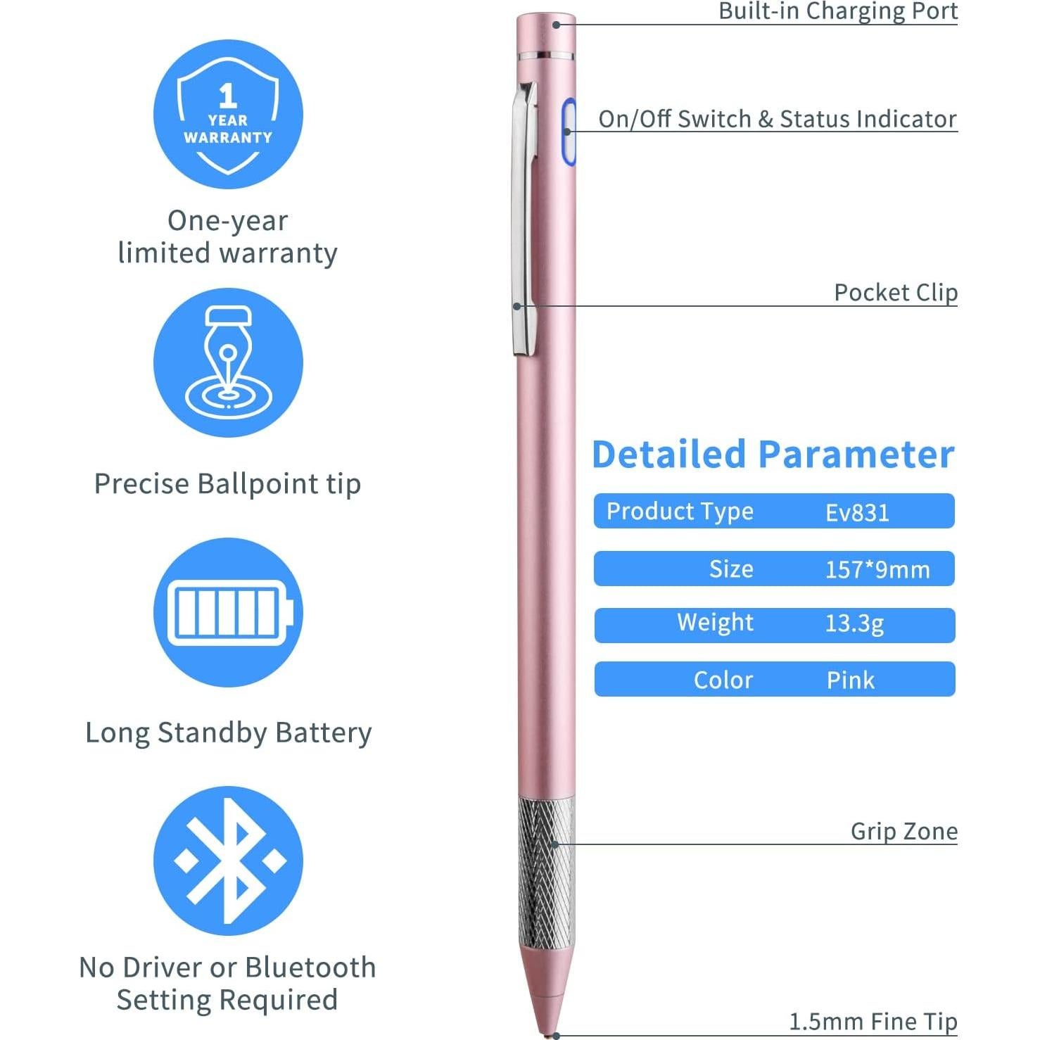 Lápiz Digital Activo Minilabo Rosa para HP Spectre X360 1.5mm