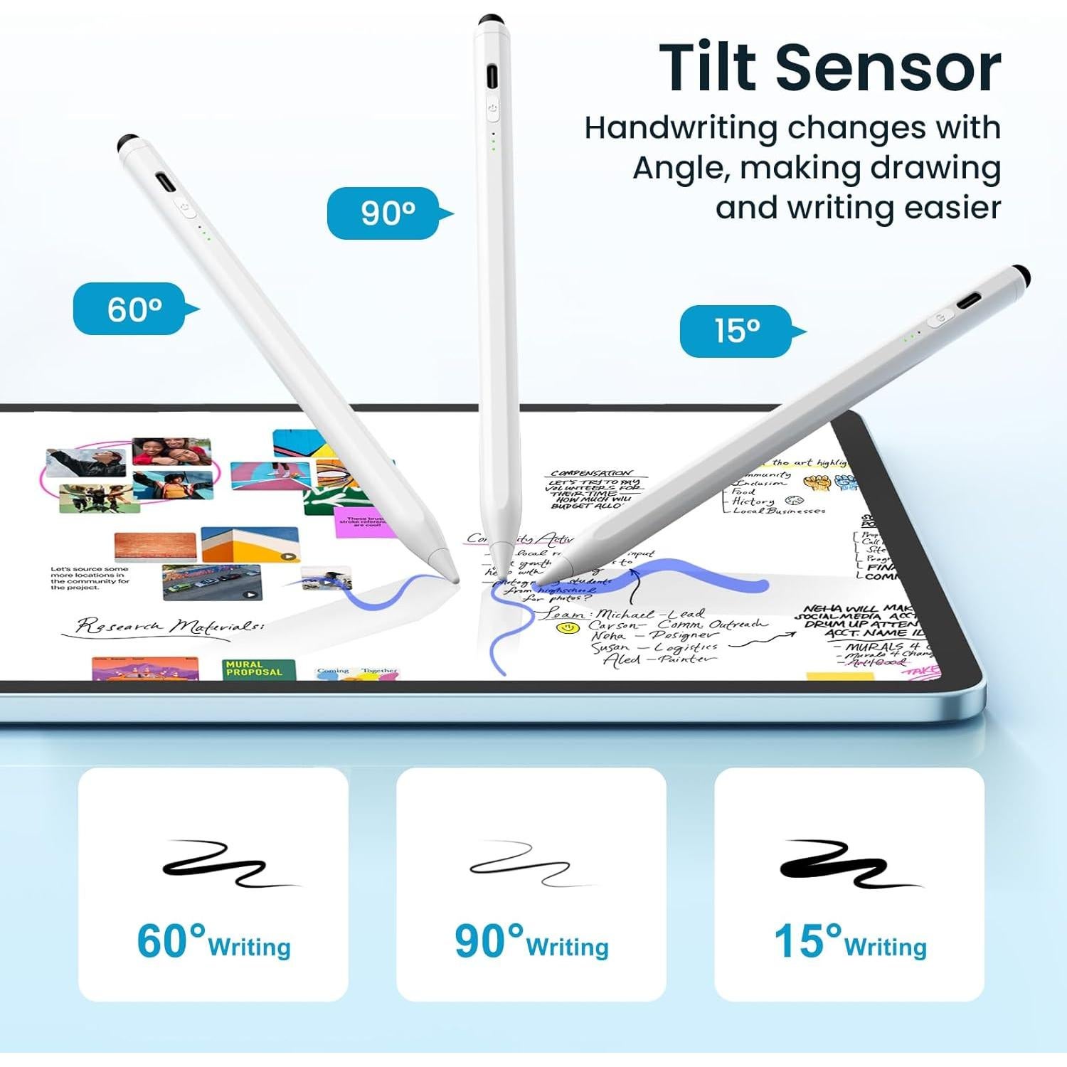 Bolígrafo Stylus Doble Hastraith para iPad Blanco, Carga Rápida
