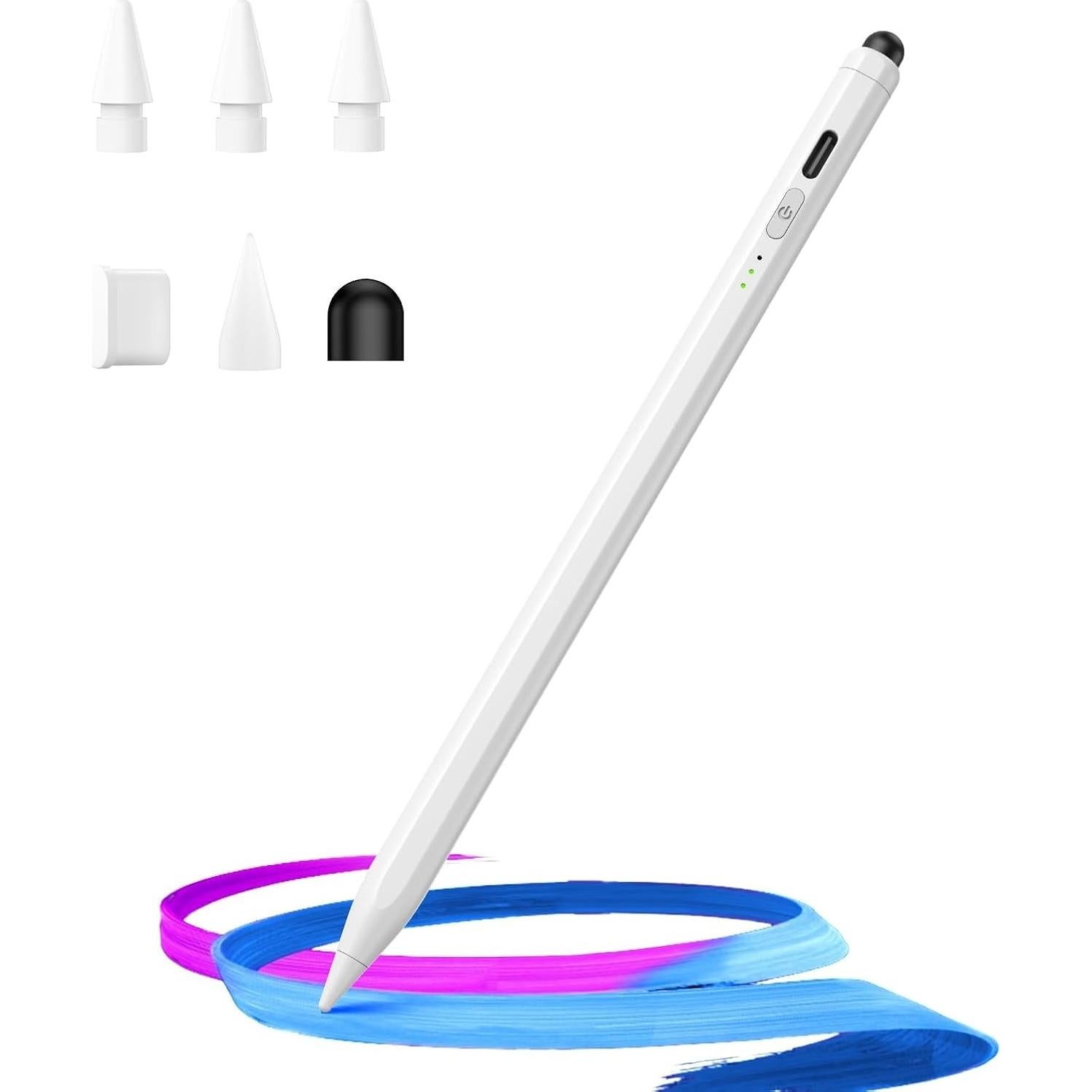 Bolígrafo Stylus Doble Hastraith para iPad Blanco, Carga Rápida