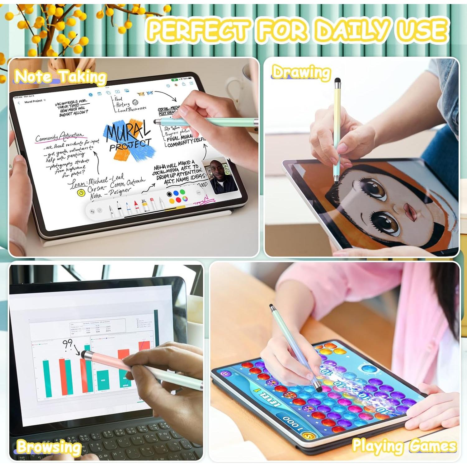 Bolígrafos Stylus 2 en 1 Maylofi 3pcs Azul Claro Degradado