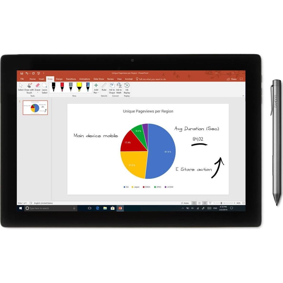 Stylus Wacom Bamboo Ink CS323AG0A Gris para Windows Ink