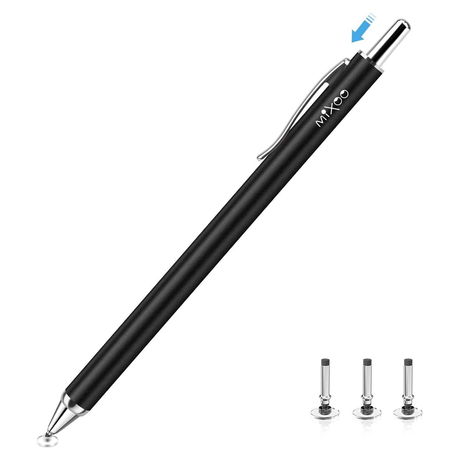 Estilógrafo Retráctil Mixoo Negro - Alta Sensibilidad, 3 Puntas