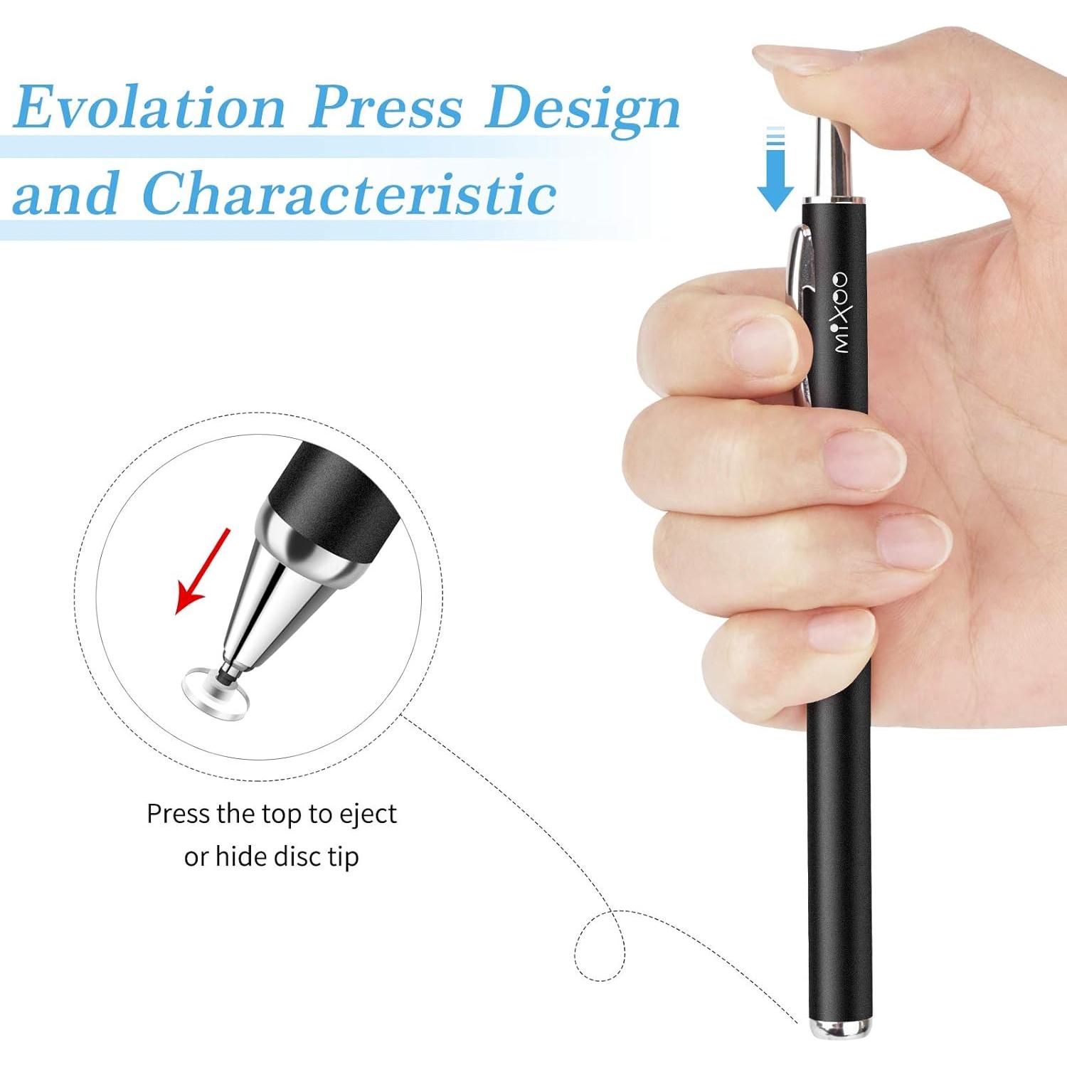 Estilógrafo Retráctil Mixoo Negro - Alta Sensibilidad, 3 Puntas