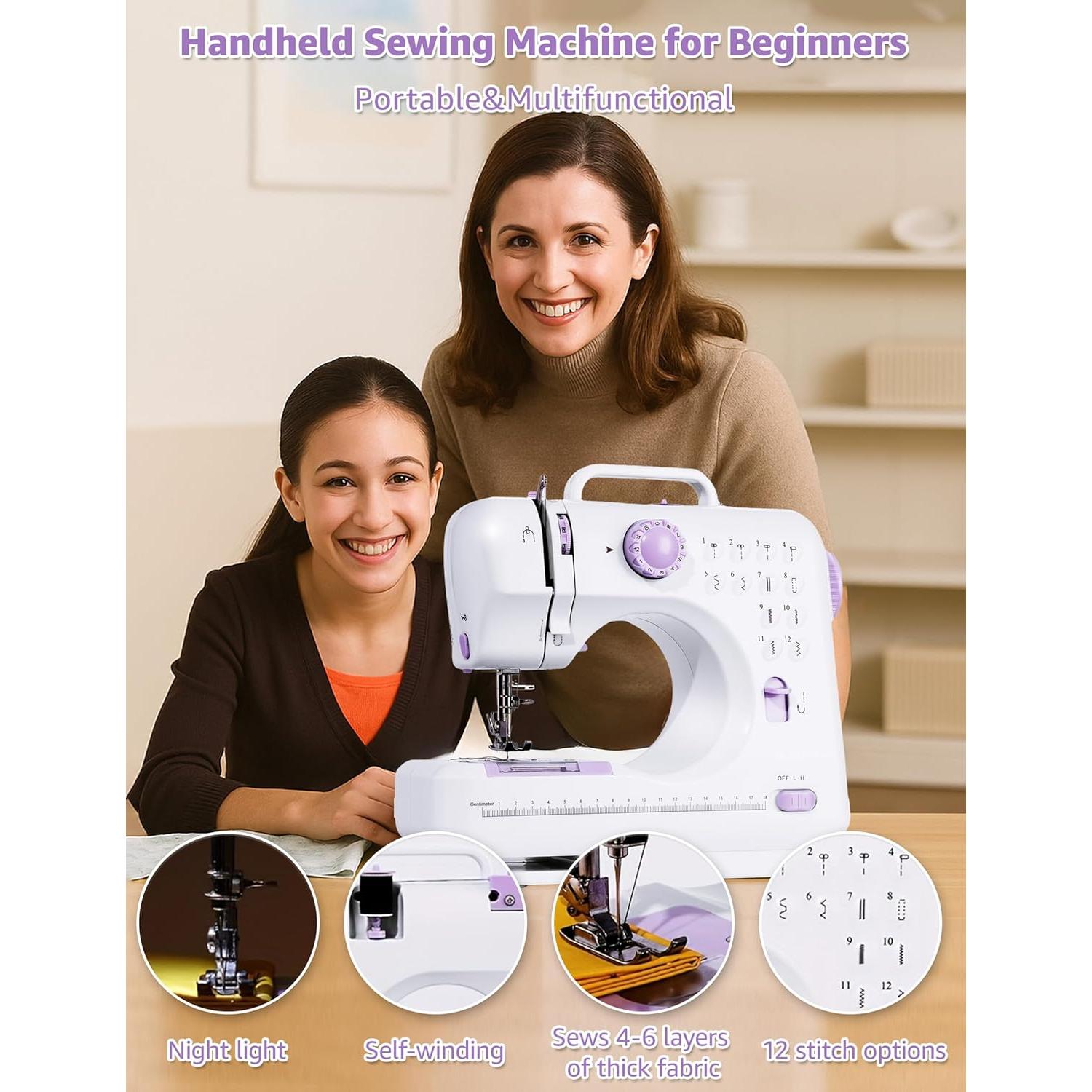 Máquina de Coser Eléctrica Portátil LoMoTive LMT-frj púrpura