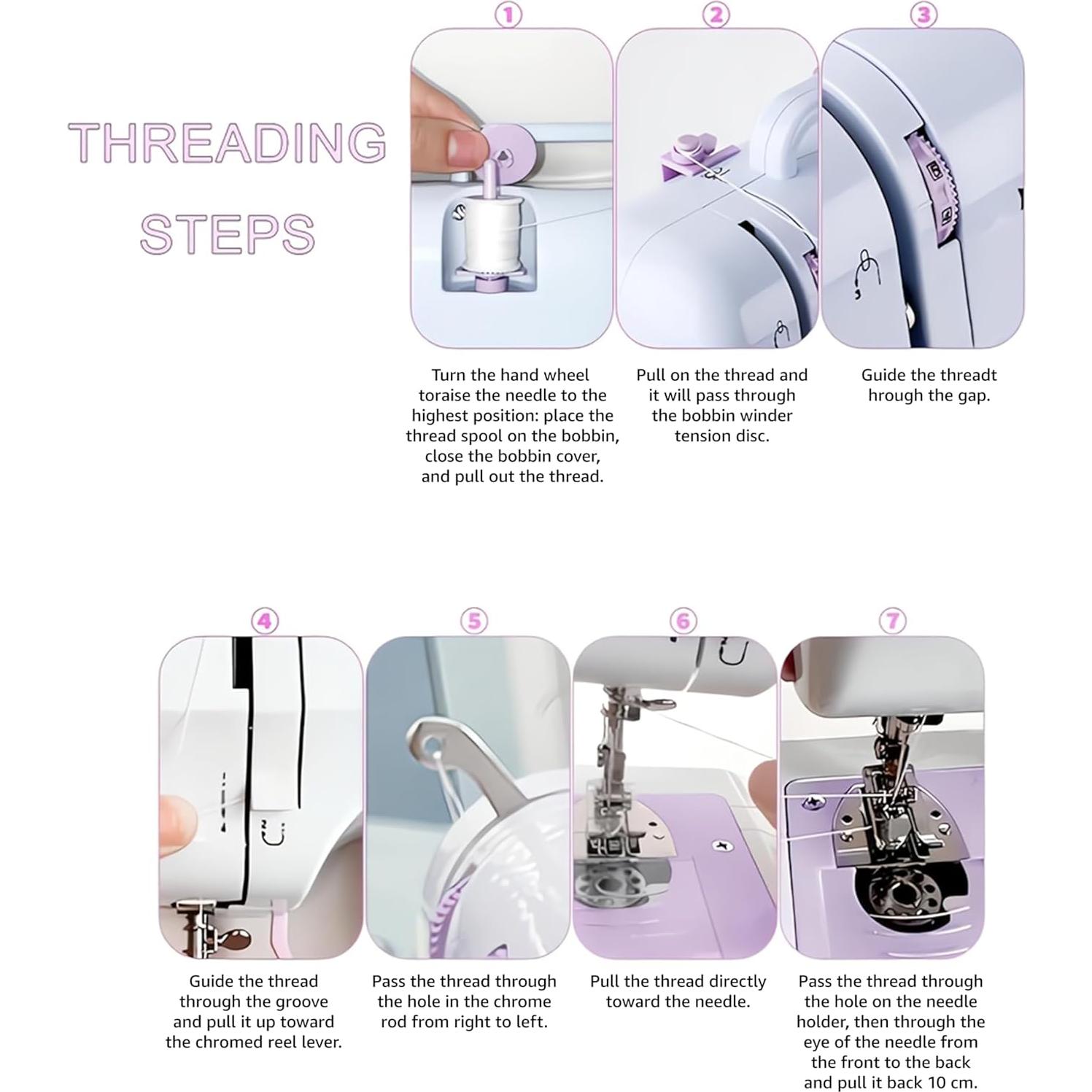 Máquina de Coser Eléctrica Portátil LoMoTive LMT-frj púrpura