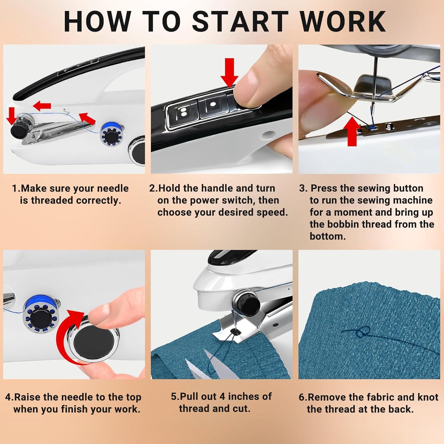 Máquina de Coser de Mano FLUXOJOY Mini Portátil para Principiantes