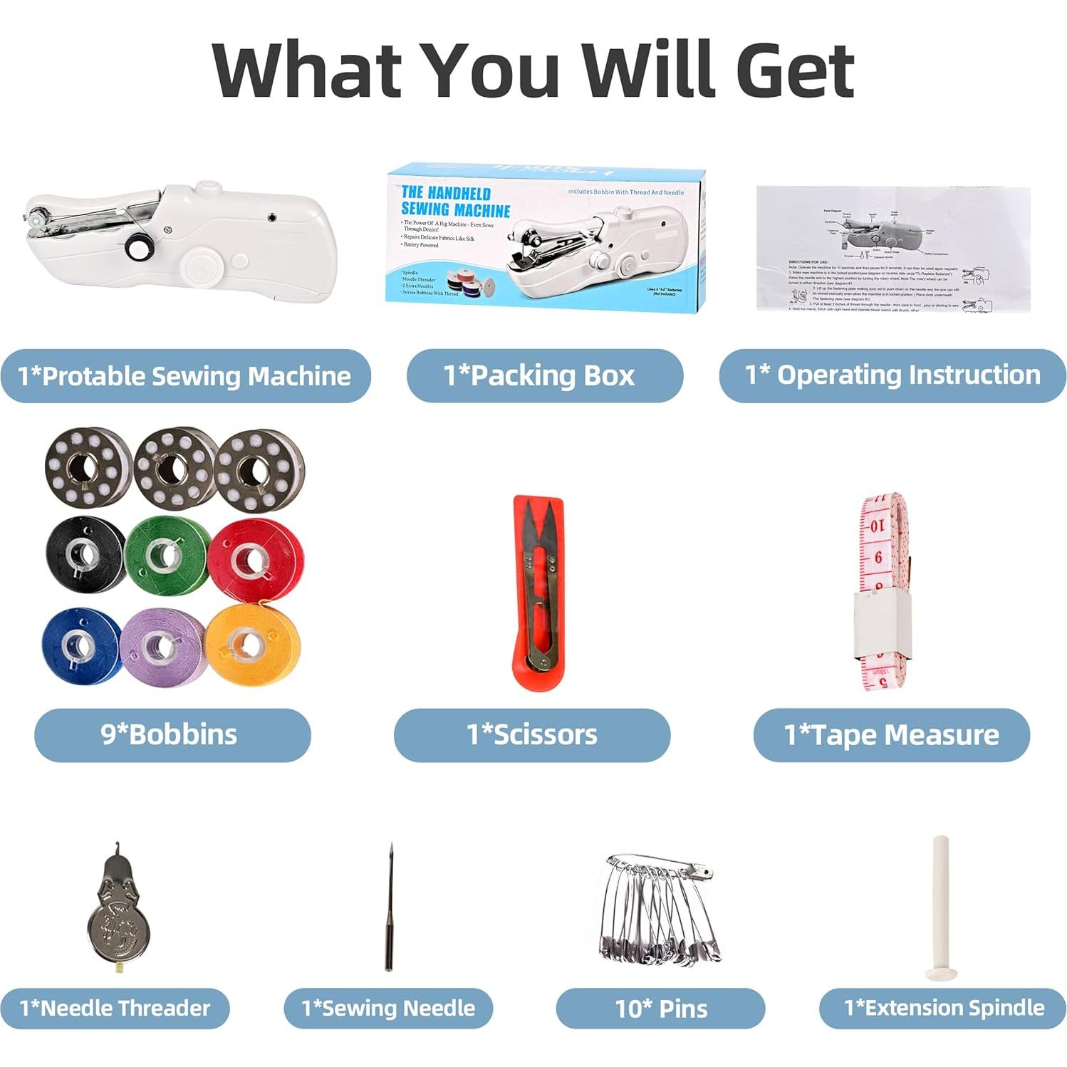 Máquina de Coser de Mano Mini Portátil JCKJHUMIN 340g