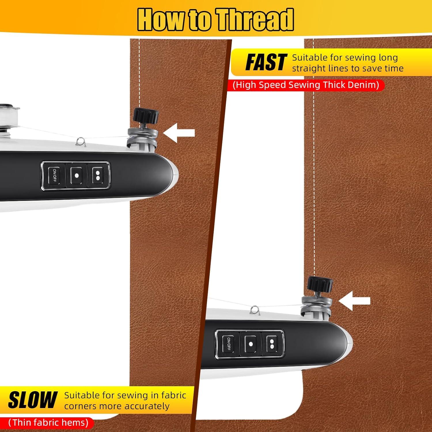 Máquina de Coser Portátil de Mano Mini 2 Velocidades Blanca