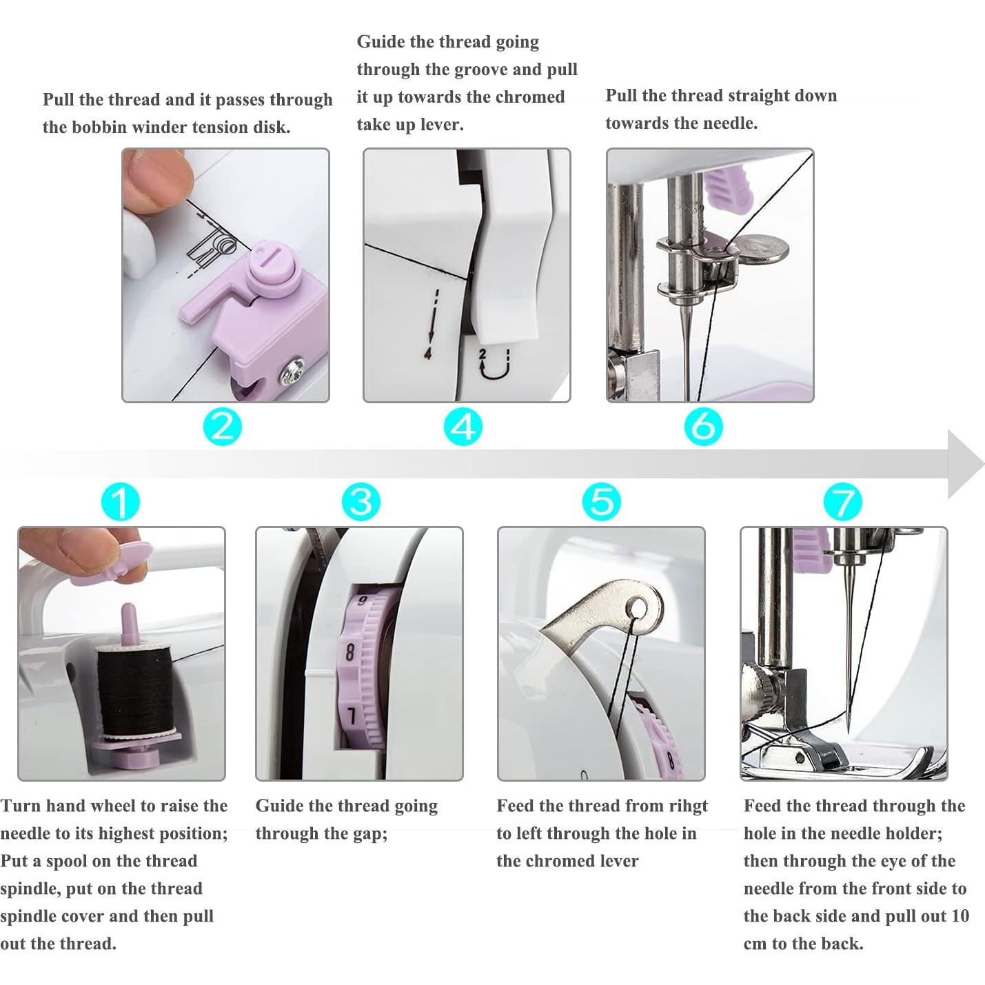 Mini máquina de coser Galadim GD-015-CY con mesa y 12 patrones