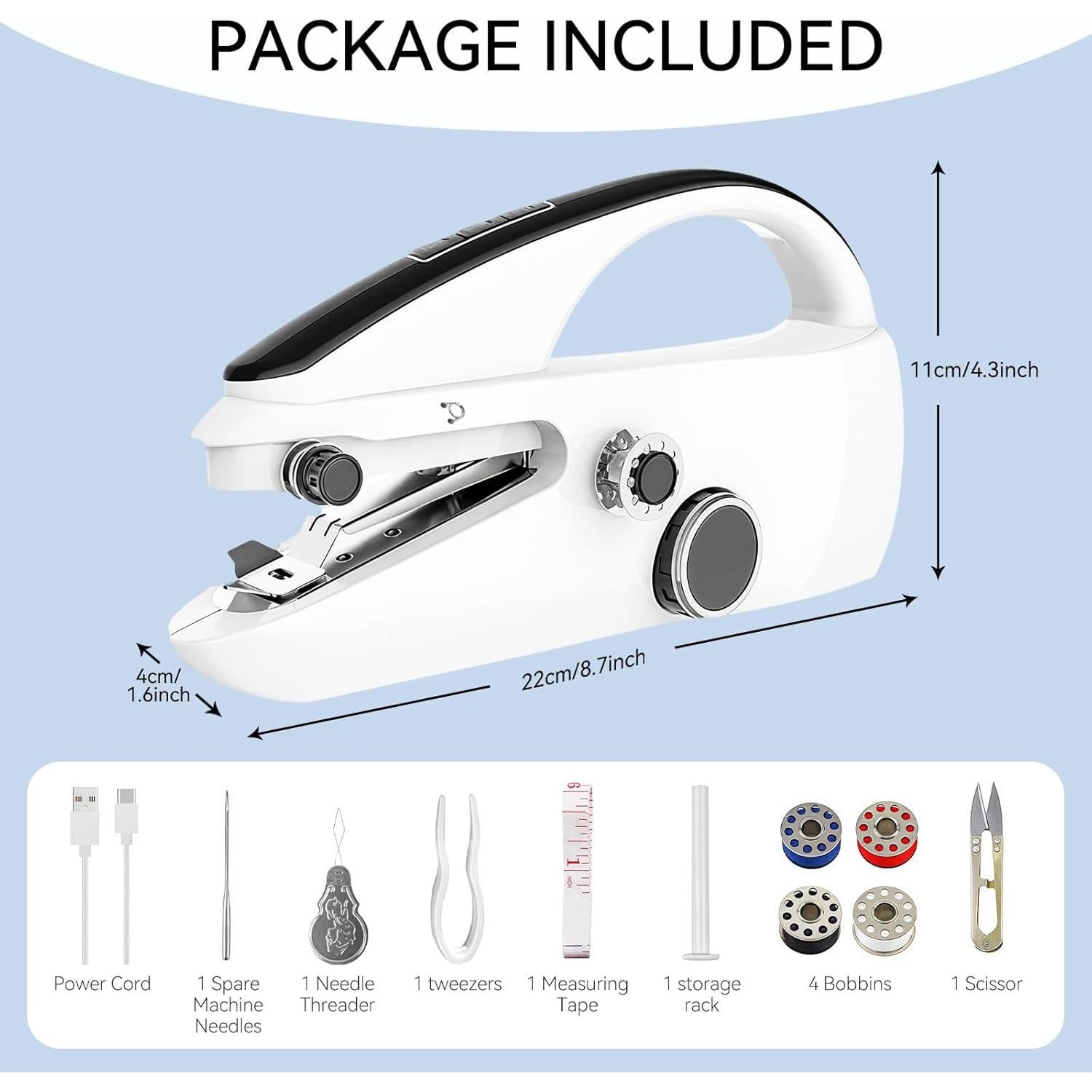 Máquina de Coser Portátil Ninonly Mini para Principiantes 22.6x5x13.6cm
