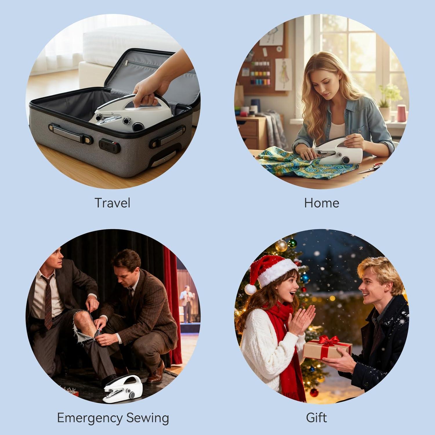 Máquina de Coser Portátil Ninonly Mini para Principiantes 22.6x5x13.6cm