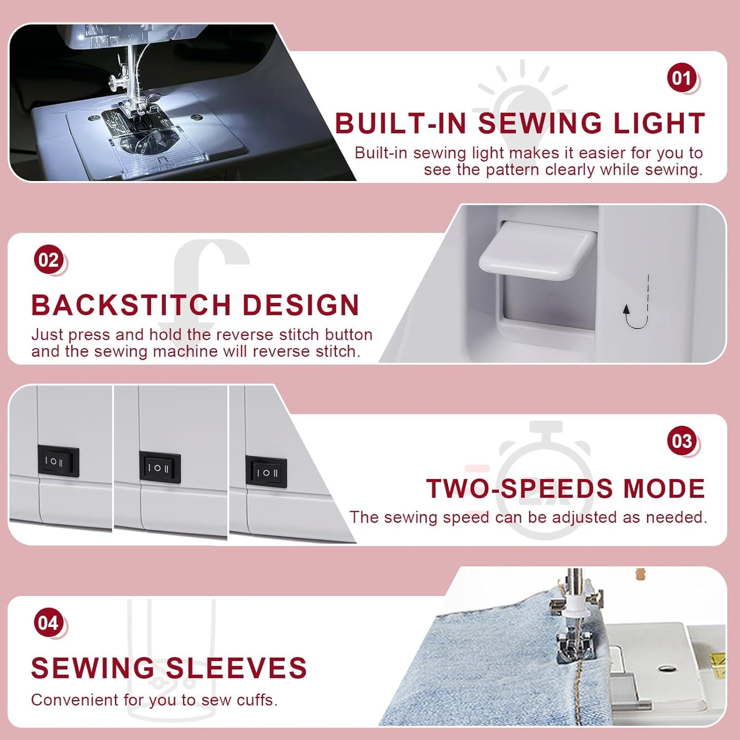 Máquina de Coser Eléctrica Mini BSHAPPLUS 12 Puntadas 42 PZS