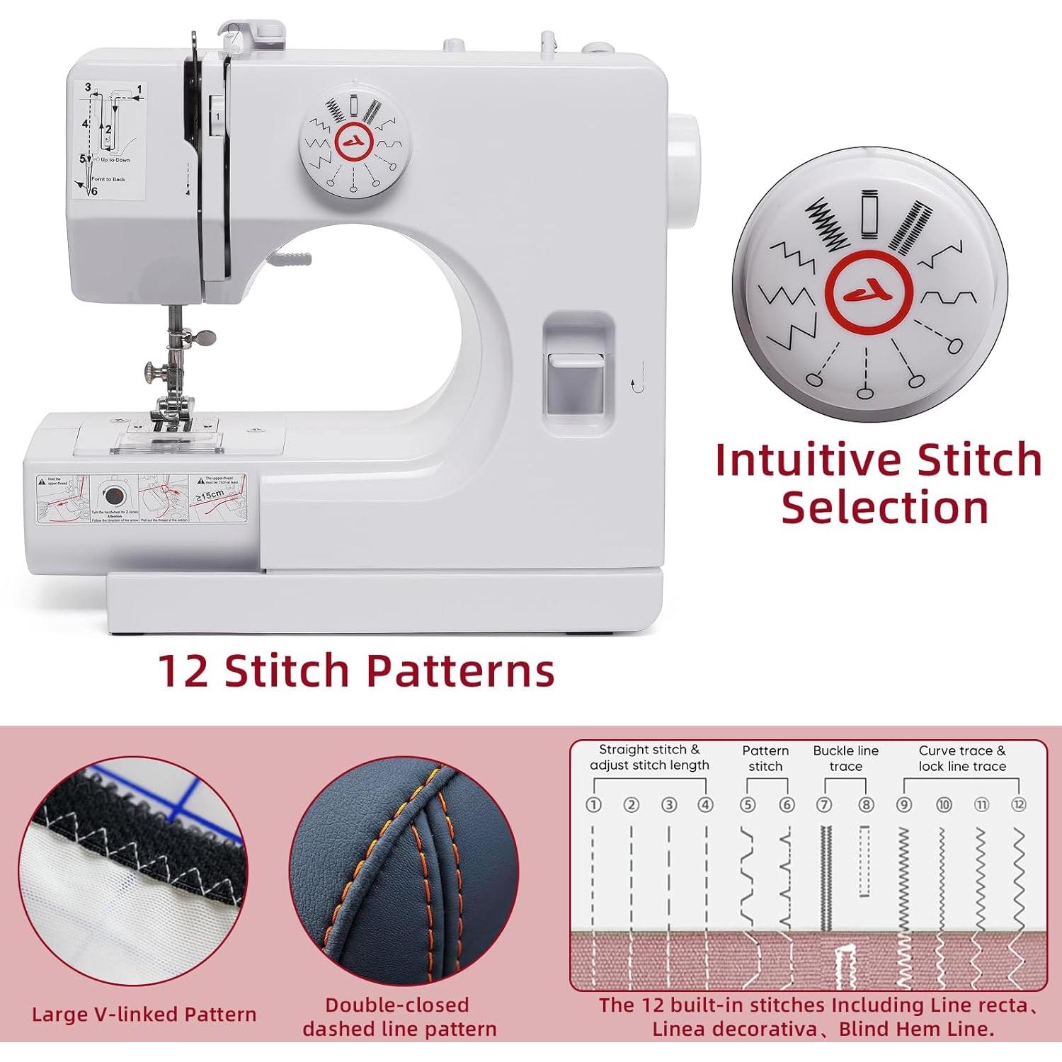 Máquina de Coser Eléctrica Mini BSHAPPLUS 12 Puntadas 42 PZS