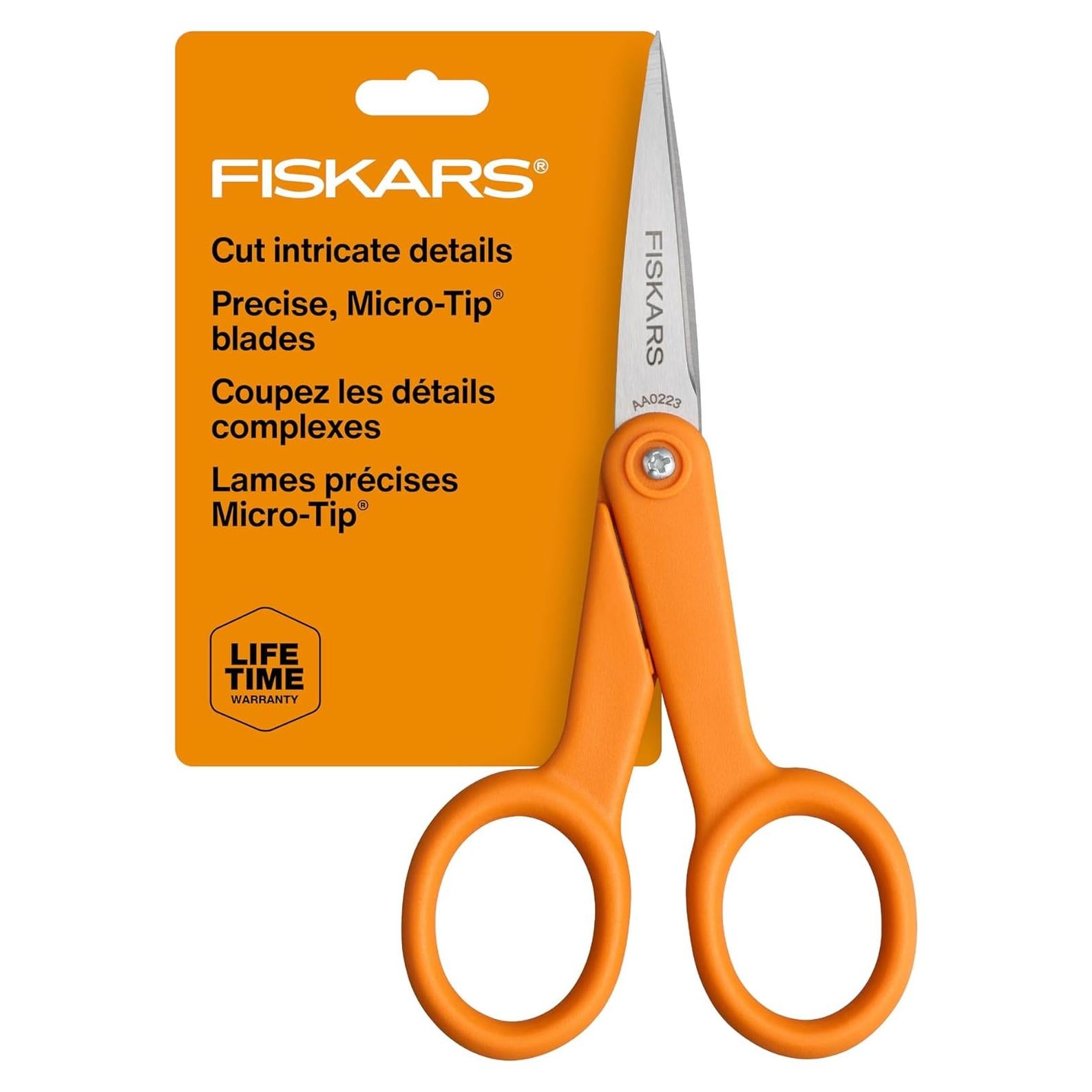 Tijeras de Tela Fiskars Premier No. 5 Micro-Tip Mango Naranja