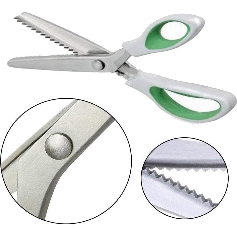 Tijeras de Pinking JISTL Verde 24.1 cm Acero Inoxidable