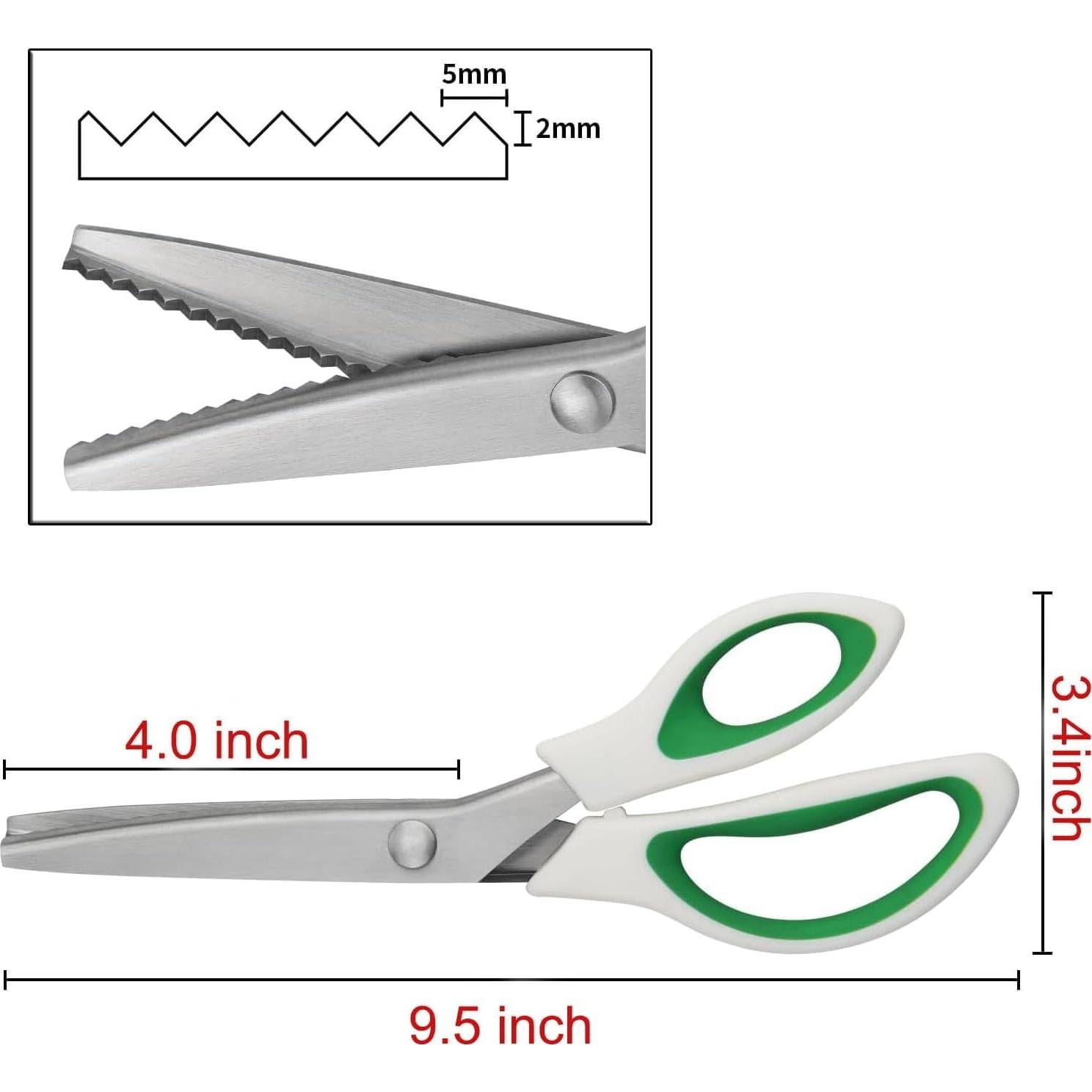 Tijeras de Pinking JISTL Verde 24.1 cm Acero Inoxidable