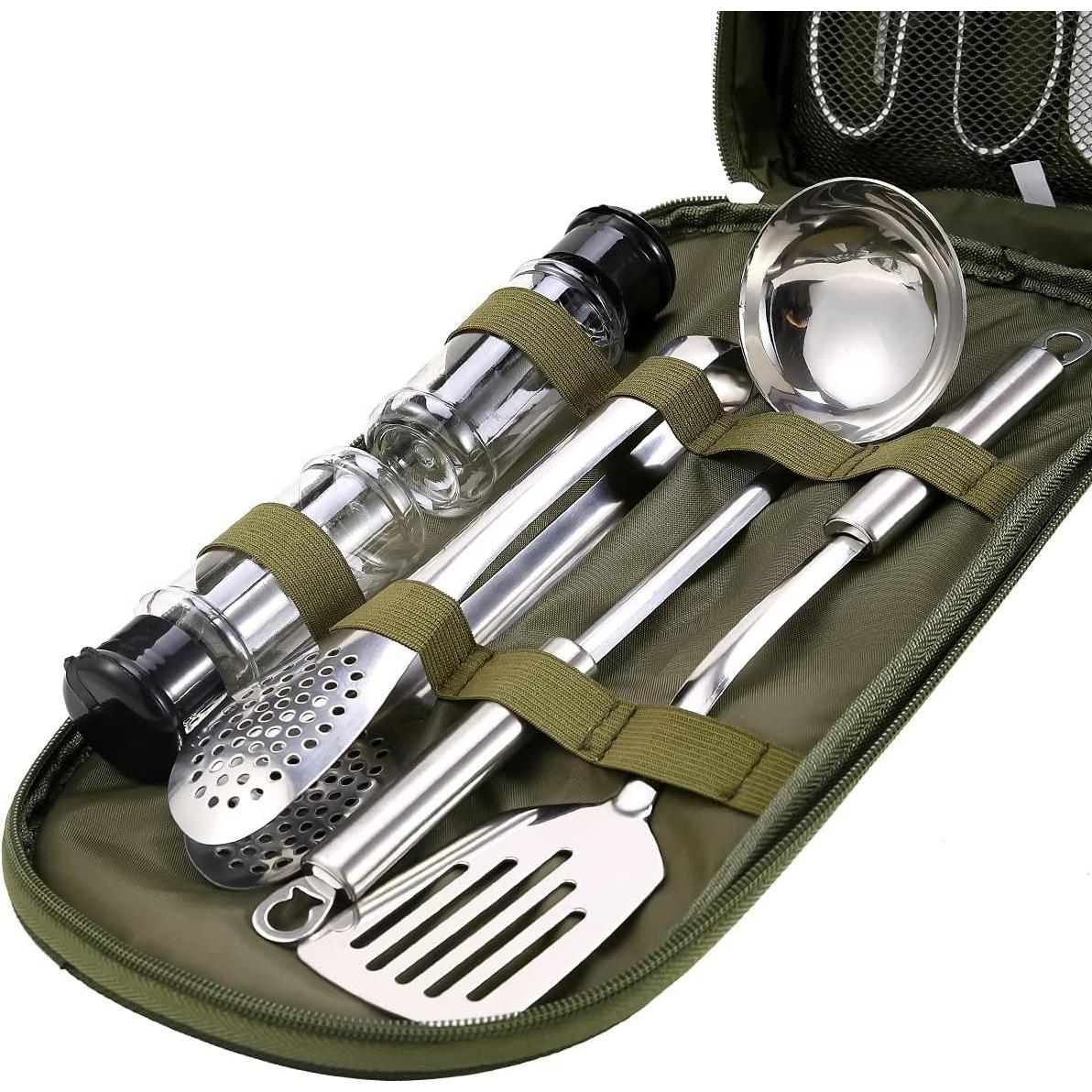 Kit de Camping Haplululy 16 Piezas Utensilios Cocina Verde