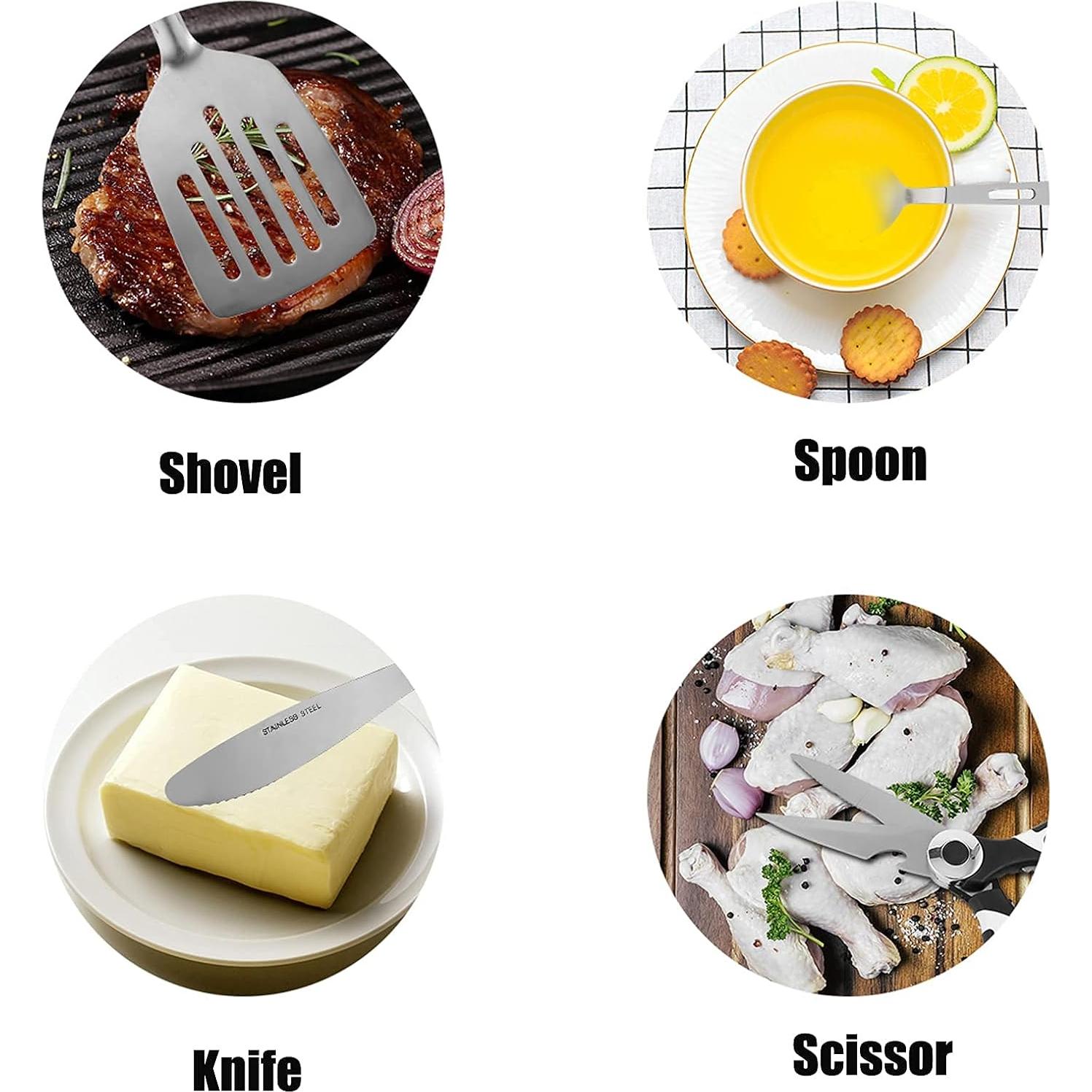 Kit de Camping Haplululy 16 Piezas Utensilios Cocina Verde