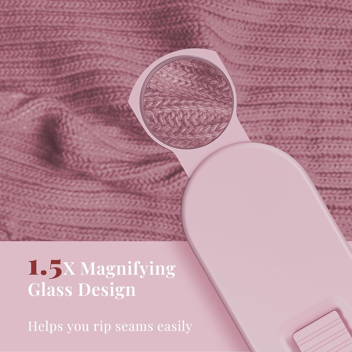 Desgarrador de Costuras con Lupa SR001 Rosa - Cortador de Hilo
