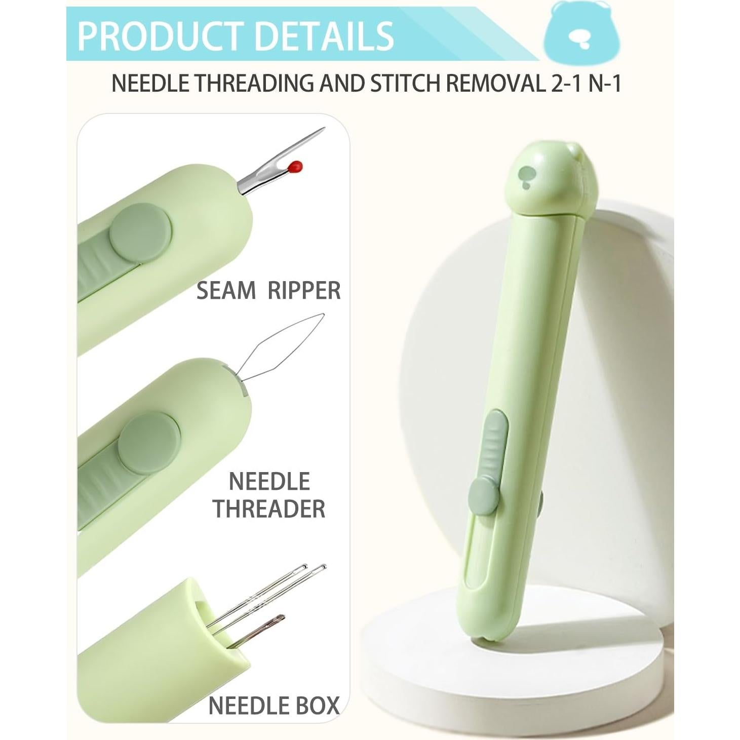 Enhebrador Automático 3 en 1 HDLYQL Marrón - Desgarrador de Costuras