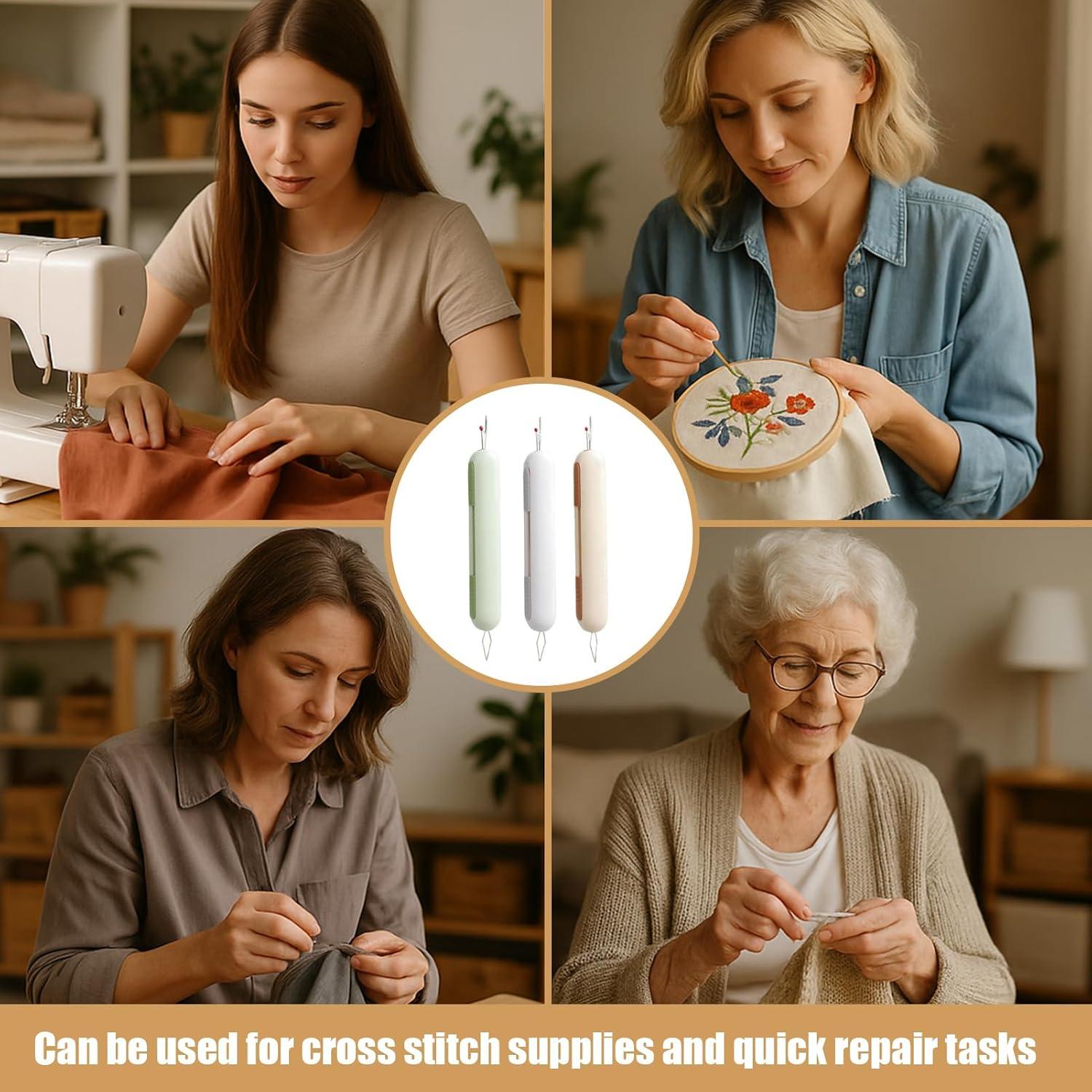 Enhebrador de Agujas y Desgarrador de Costuras 3 Pcs