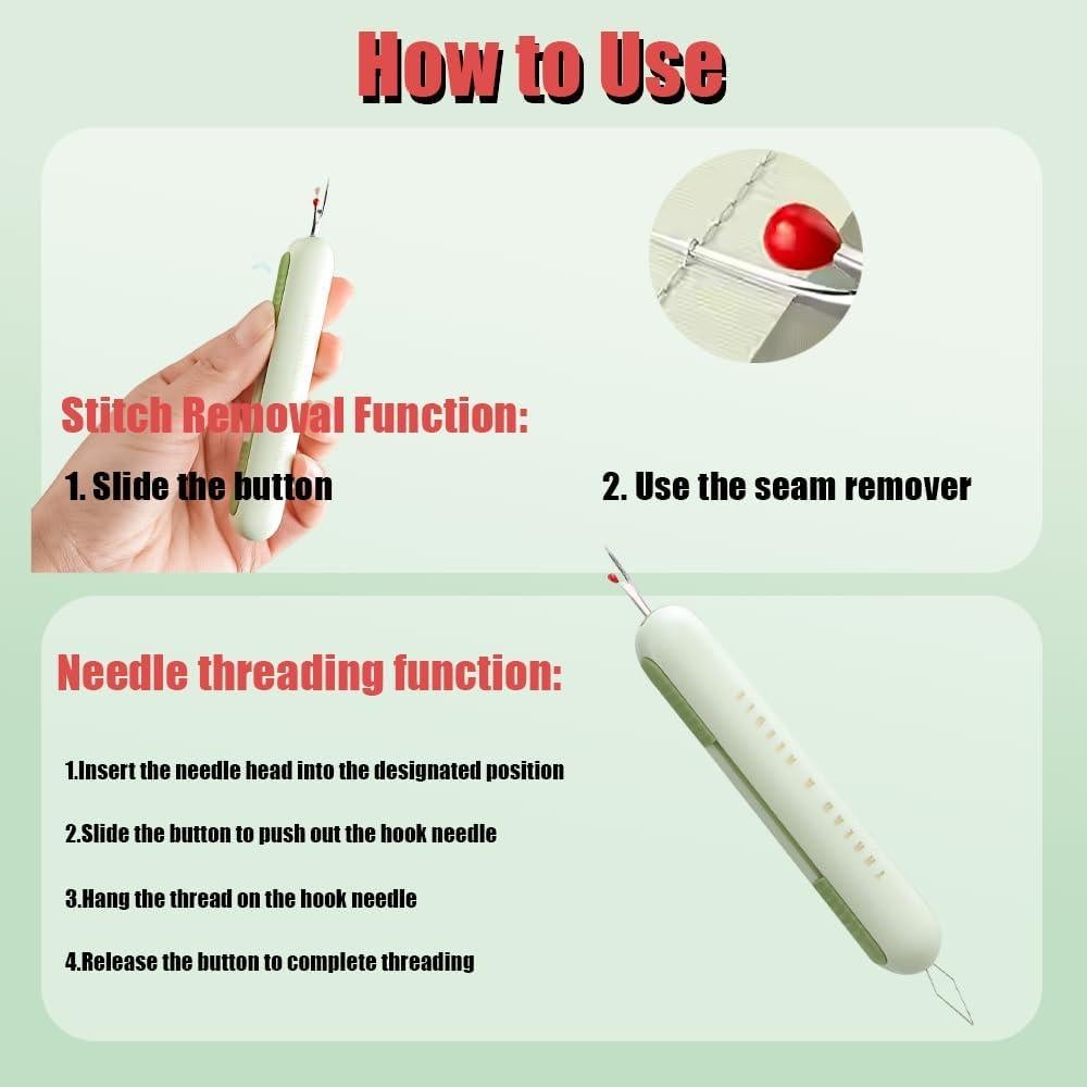 Enhebrador y Deshebrador 2 en 1 Mayfancy Verde - Herramienta de Costura