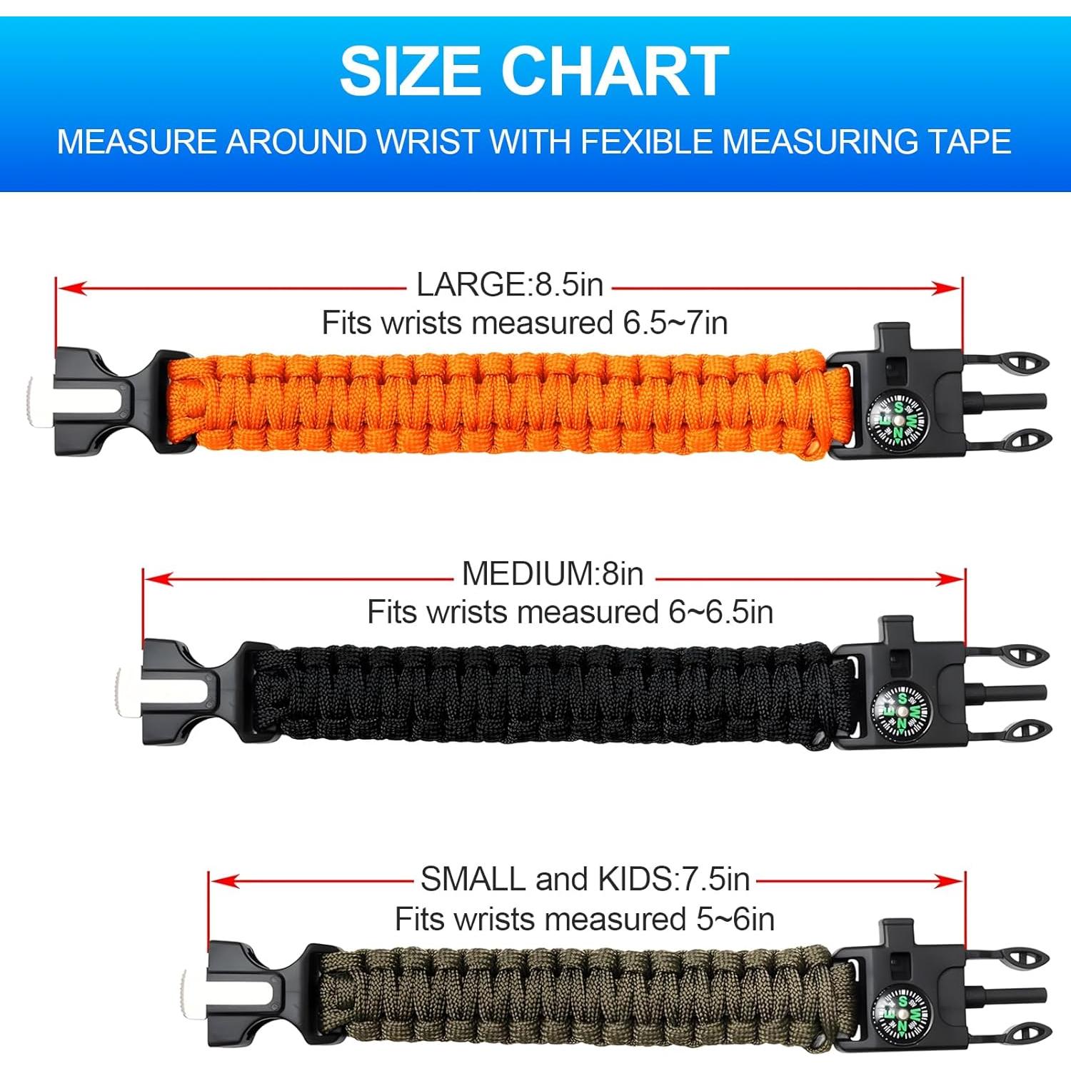 Conjunto de Pulseras de Supervivencia aiGear 3 Pack con Brújula y Silbato