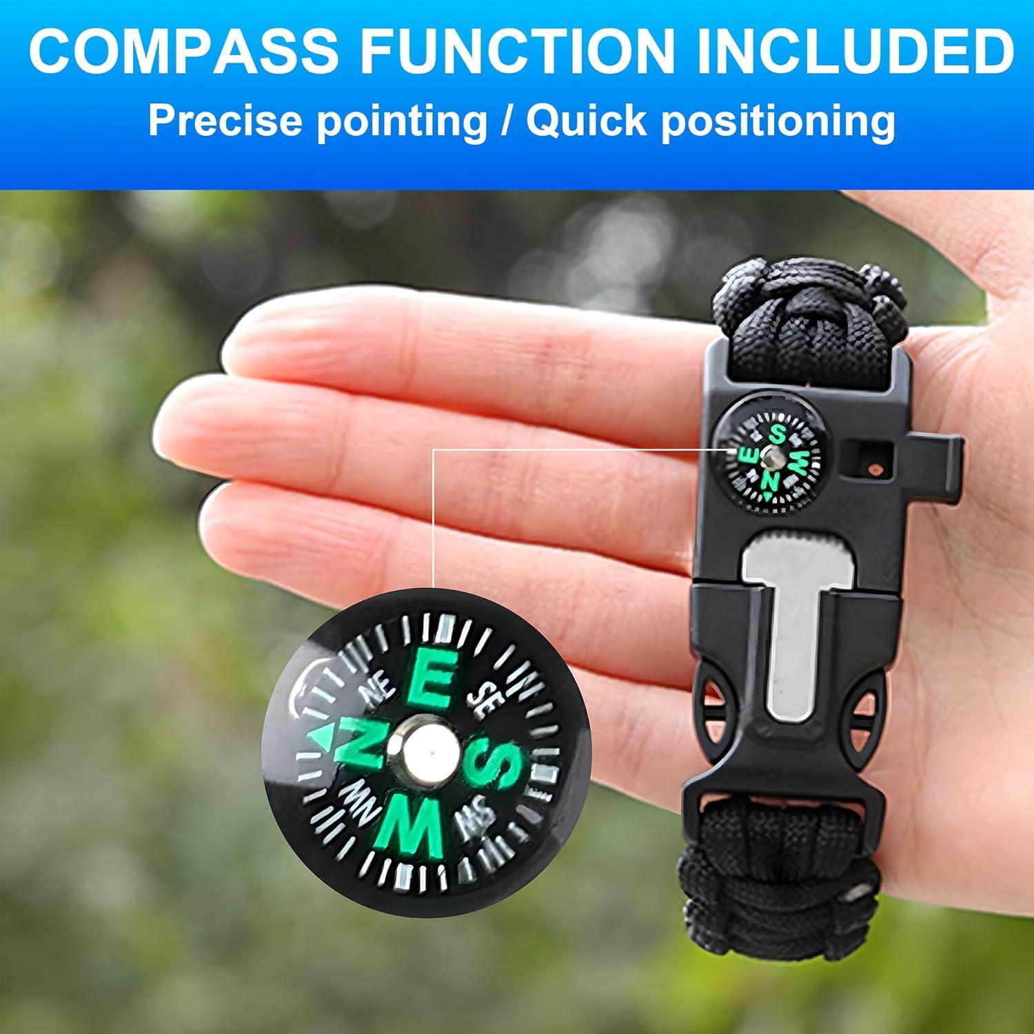 Conjunto de Pulseras de Supervivencia aiGear 3 Pack con Brújula y Silbato