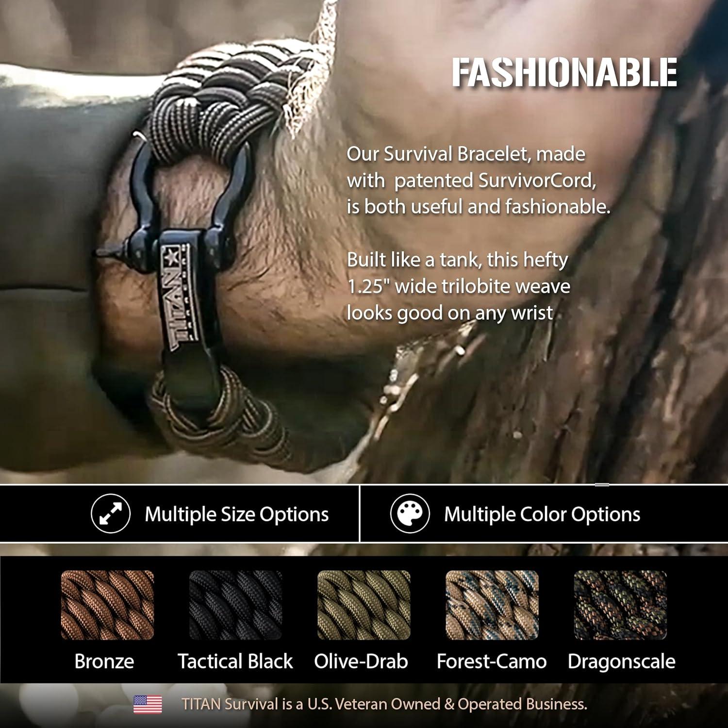 Pulsera de Supervivencia Titan Paracord X-LARGE 22.86-25.4cm