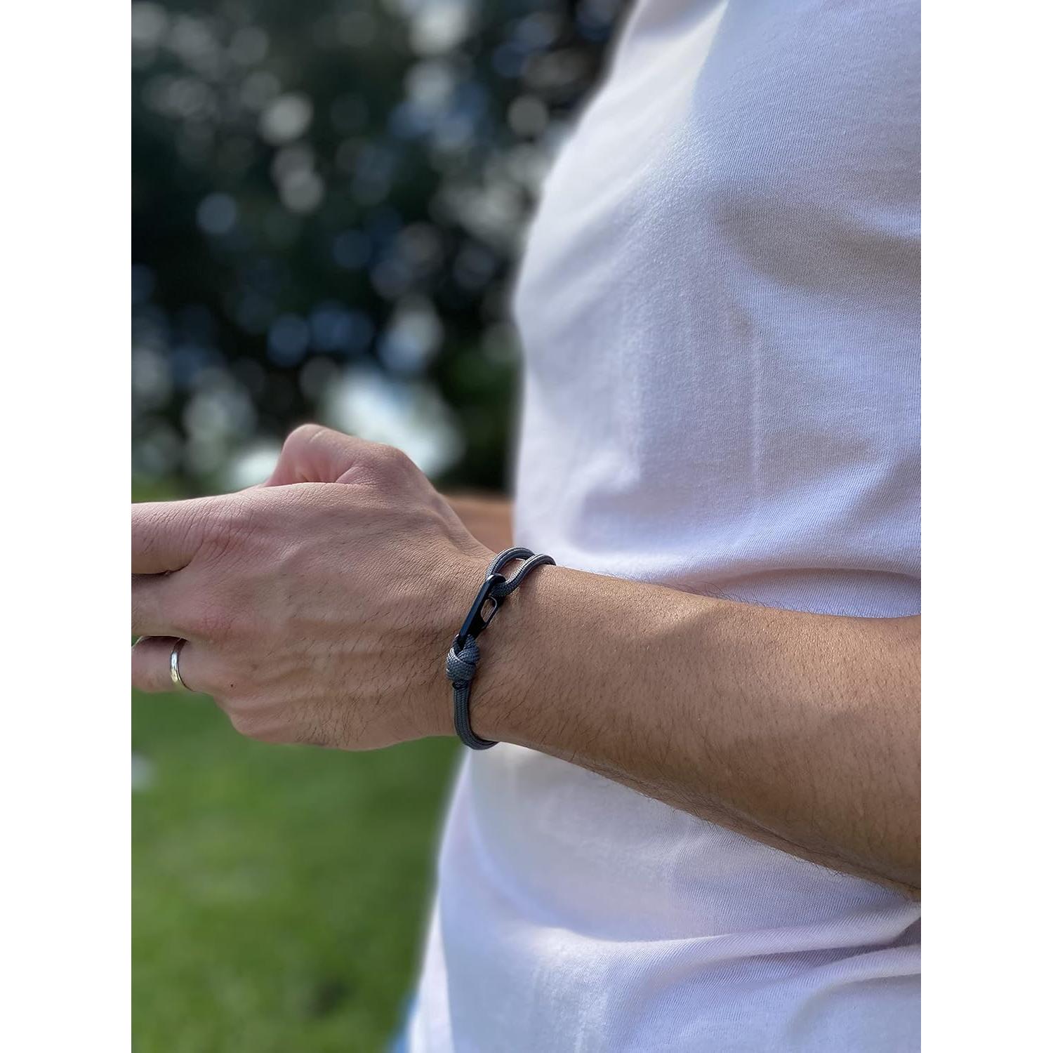 Pulsera de Supervivencia Paracord Ajustable Gris - Tequila Sunrise