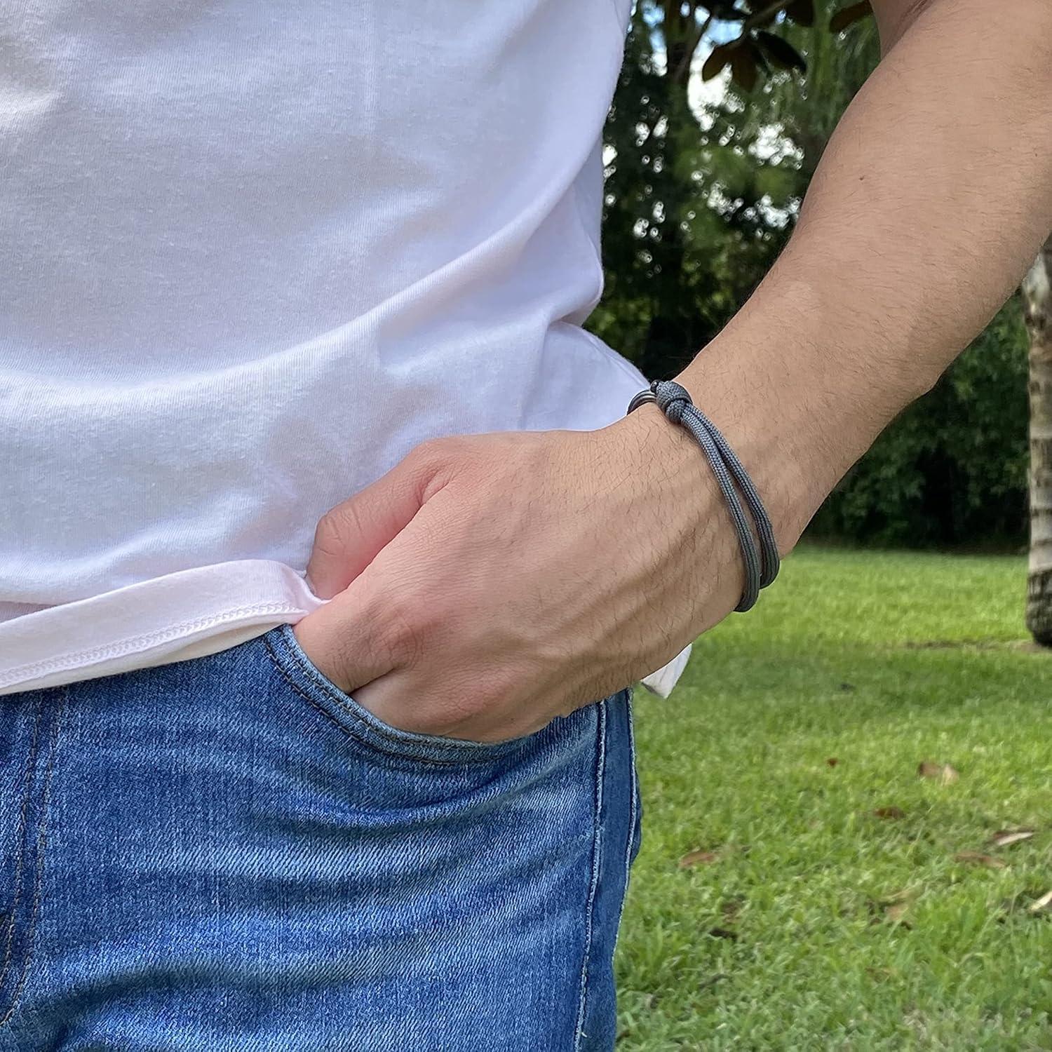 Pulsera de Supervivencia Paracord Ajustable Gris - Tequila Sunrise