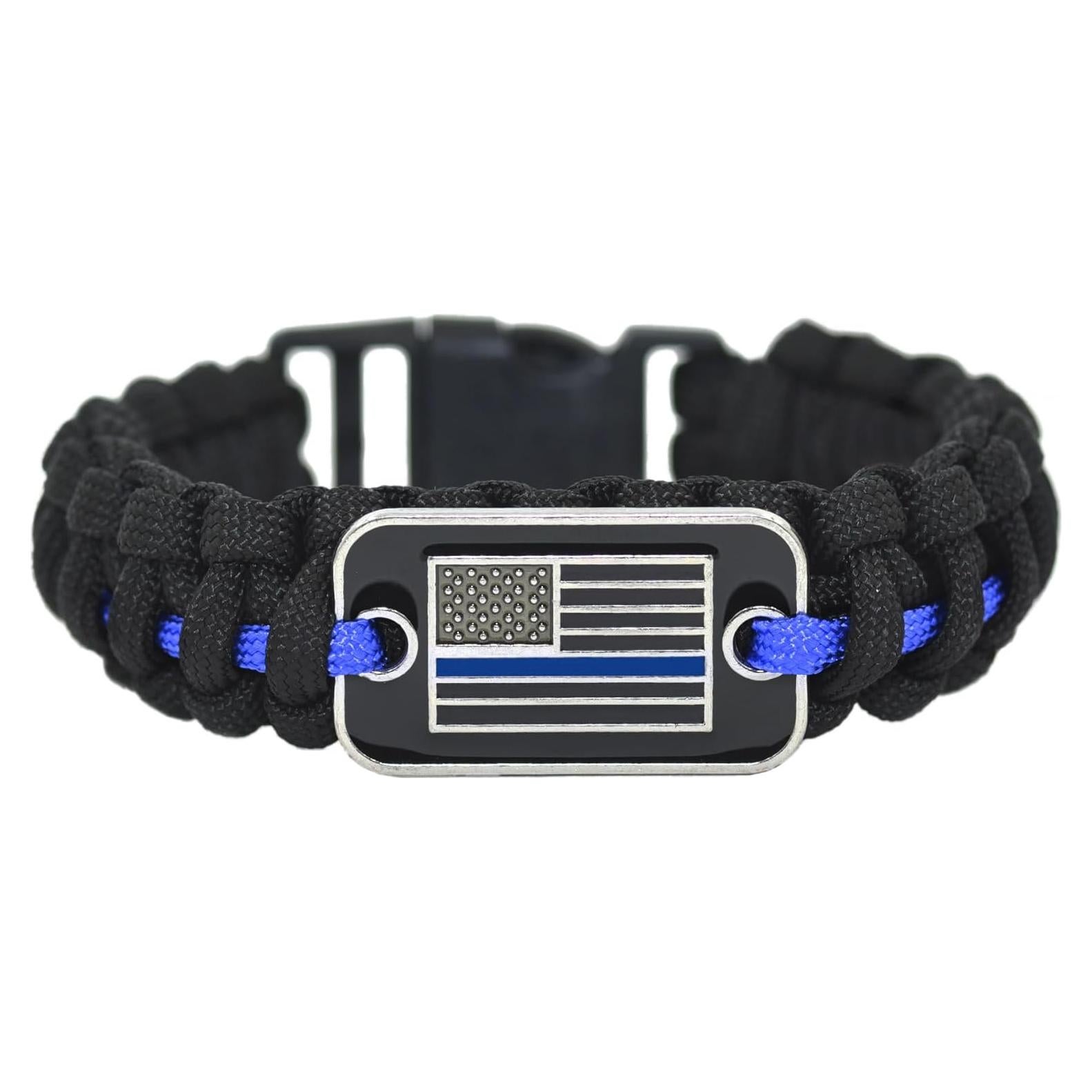 Pulsera de Paracord Gran 1 con Bandera Americana 22.86 cm