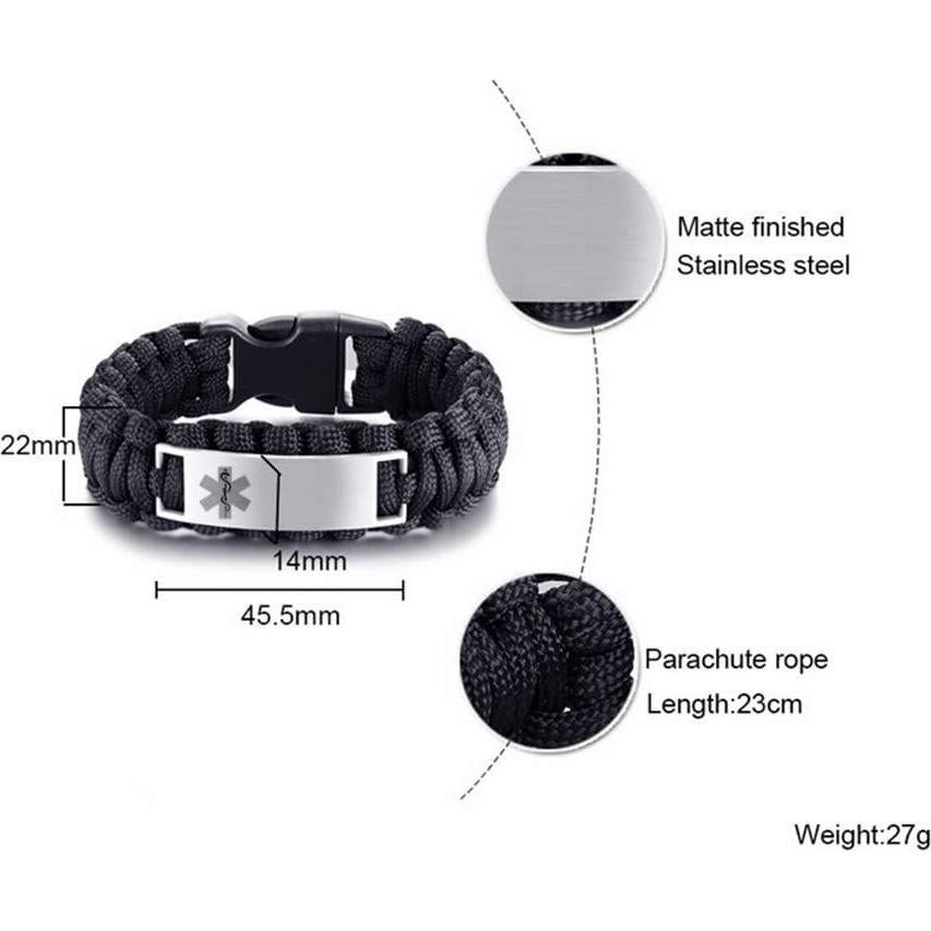 Pulsera de Alerta Médica LiFashion de Acero Inoxidable 23cm