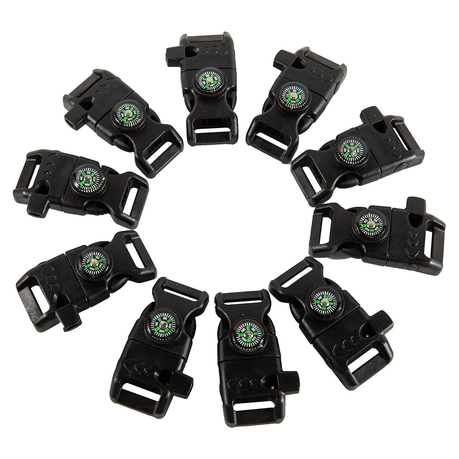 10 Silbatos de Emergencia TcJ-Chen con Brújula y Encendedor