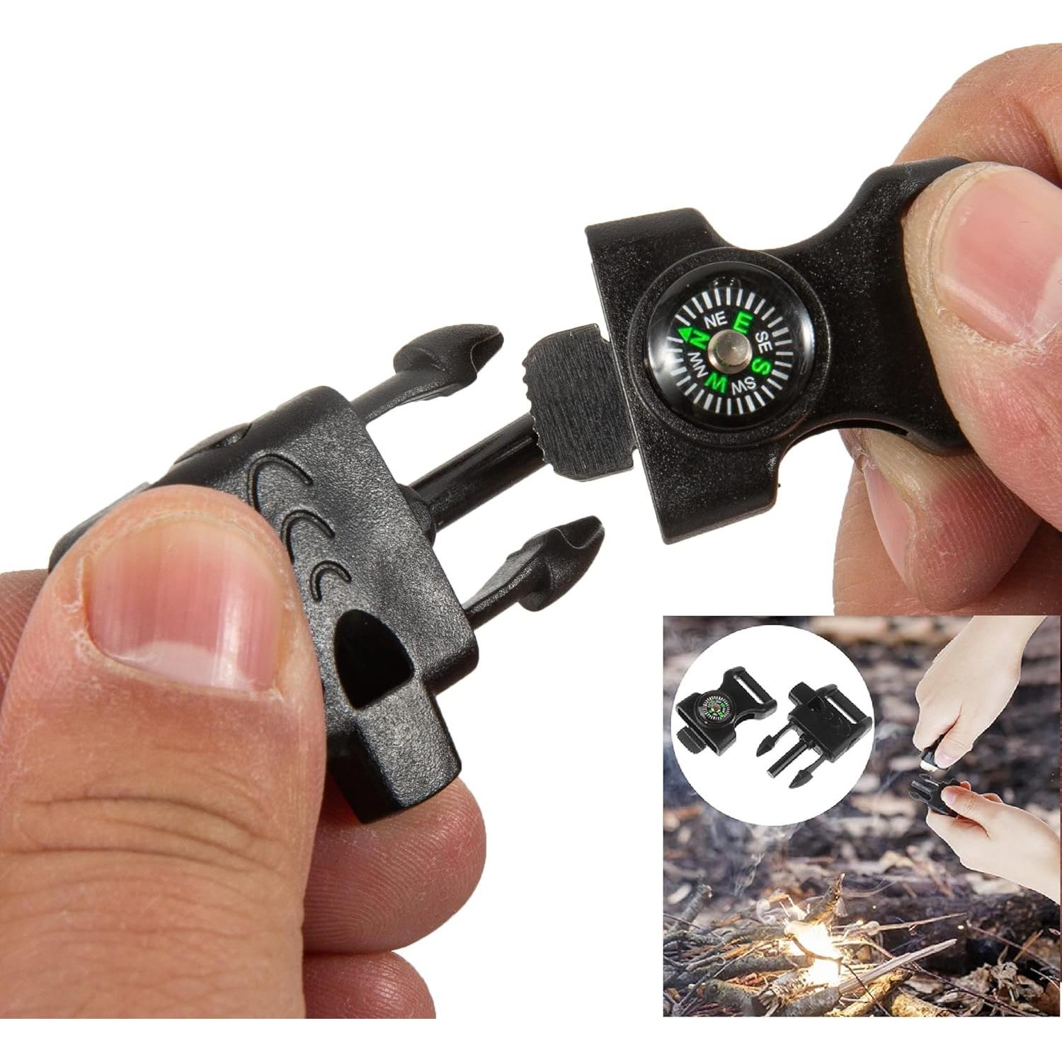 10 Silbatos de Emergencia TcJ-Chen con Brújula y Encendedor