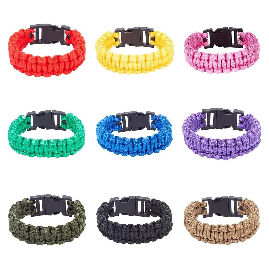 Pulseras de Cuerda Paracaídas ANATTASOUL 9 PCS para Hombres y Mujeres