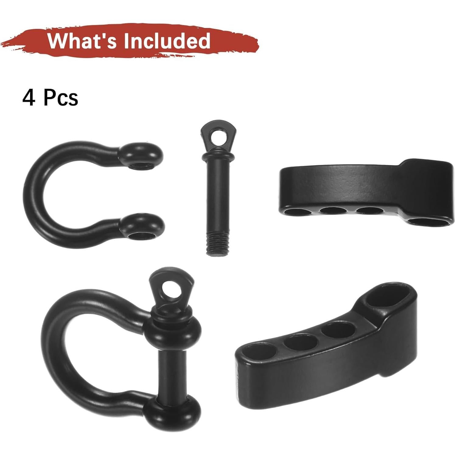 Hebilla Shackle de Metal TIXIPEM 4PCS Ajustable Negro 5.21cm