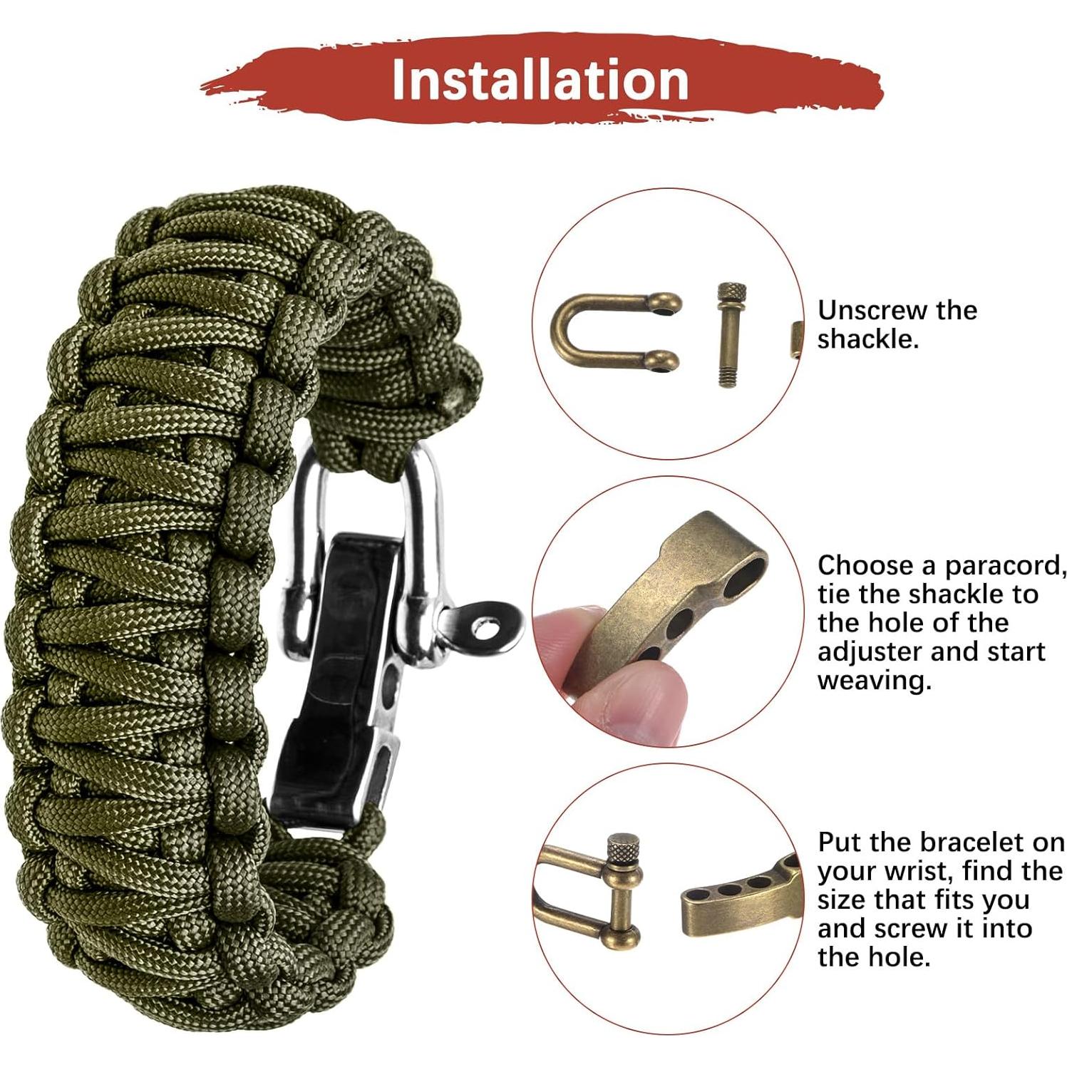 Hebilla de Pulsera Paracord TIXIPEM 10PCS Bronce Ajustable