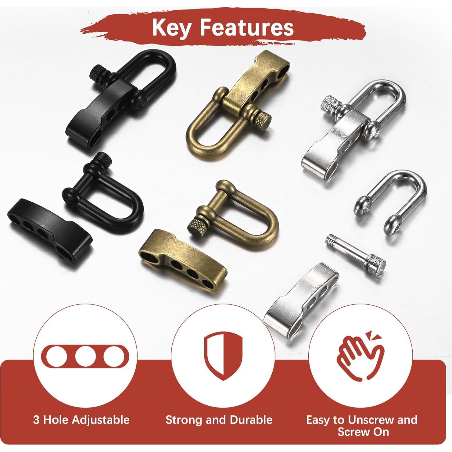 Hebilla de Pulsera Paracord TIXIPEM 10PCS Bronce Ajustable