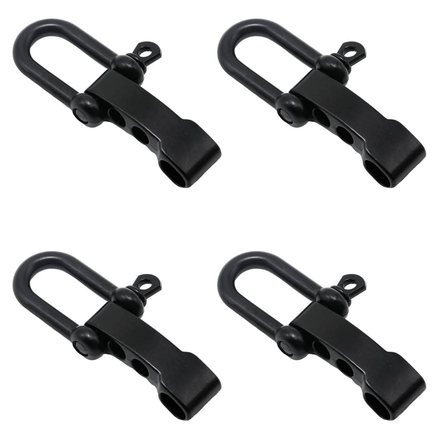 Paquete de 4 Hebillas Ajustables en D PINO Y LINO - Zinc Negro