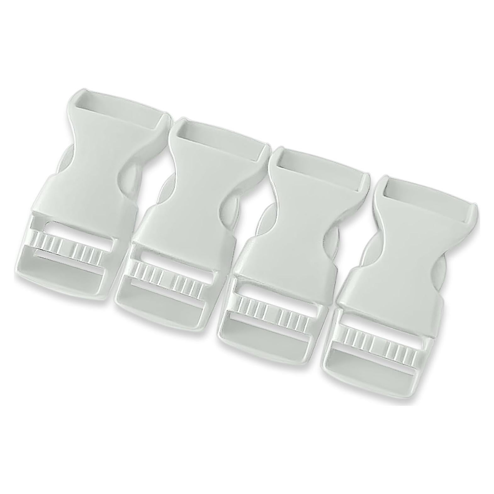 Hebillas de Plástico Clip Liberación Lateral 4 Pzs 15 mm Gris Claro