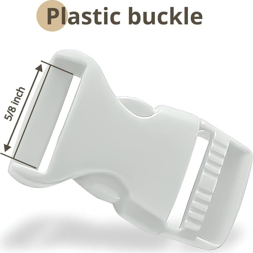 Hebillas de Plástico Clip Liberación Lateral 4 Pzs 15 mm Gris Claro