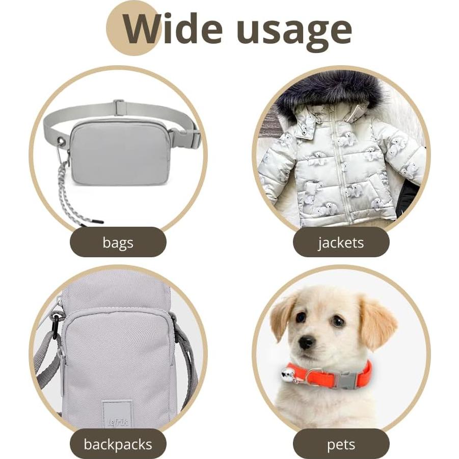 Hebillas de Plástico Clip Liberación Lateral 4 Pzs 15 mm Gris Claro