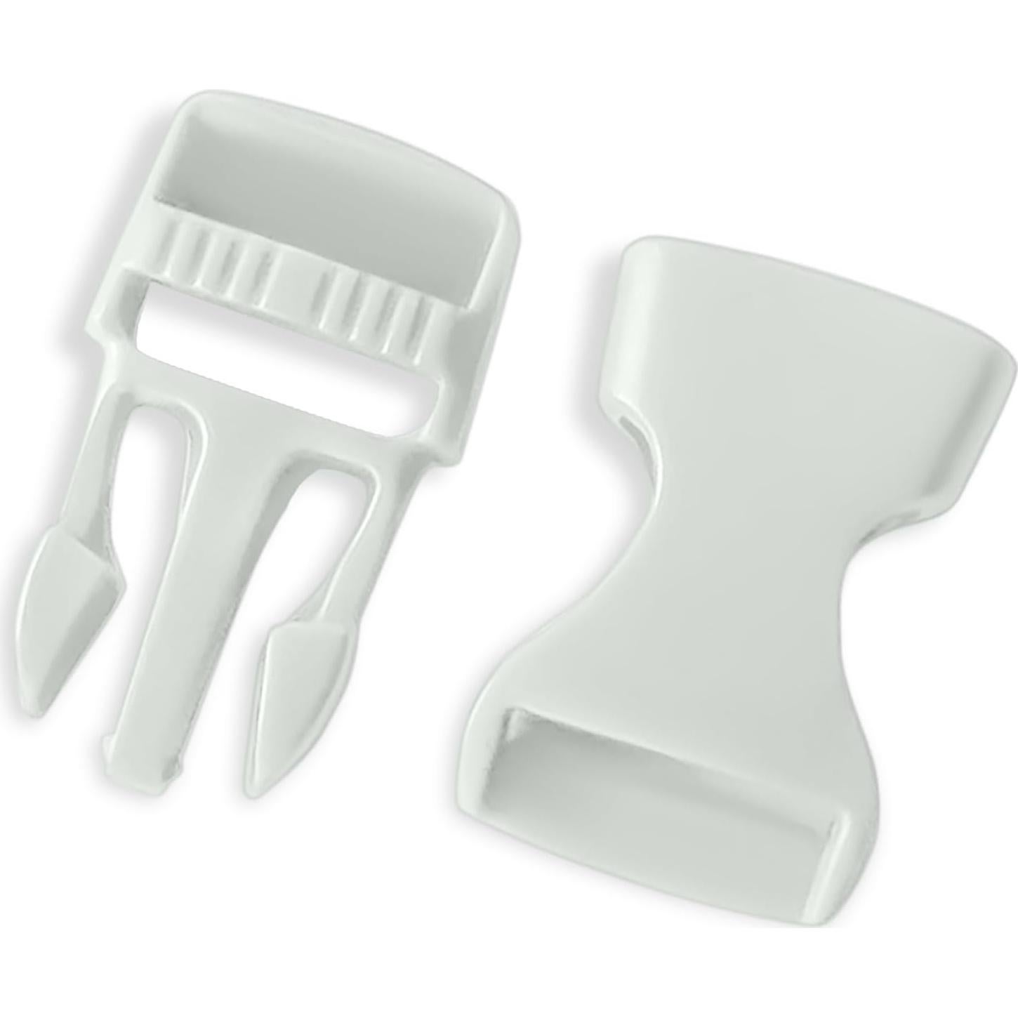 Hebillas de Plástico Clip Liberación Lateral 4 Pzs 15 mm Gris Claro