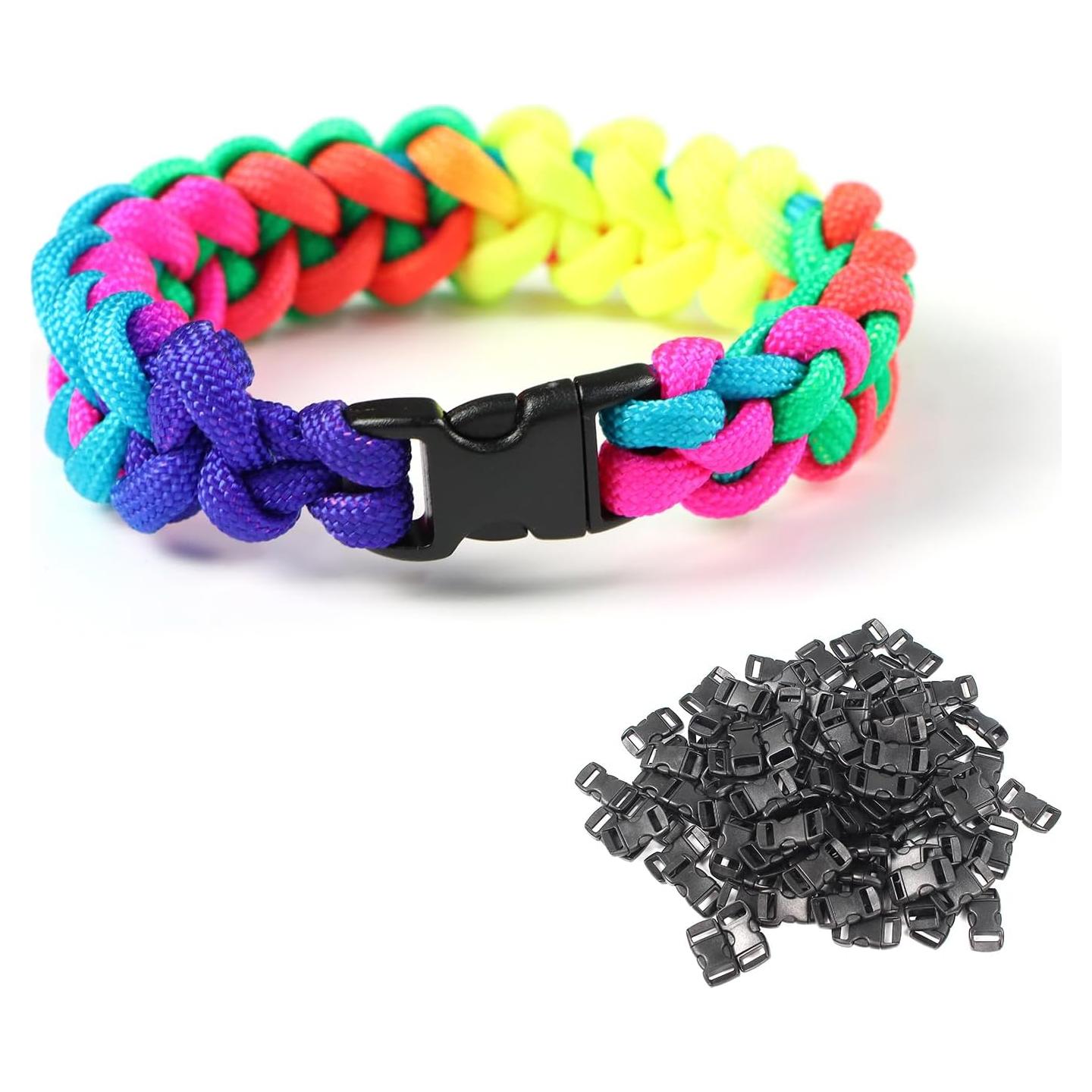 100 Hebillas de Liberación Rápida 1cm Plástico Duradero Paracord