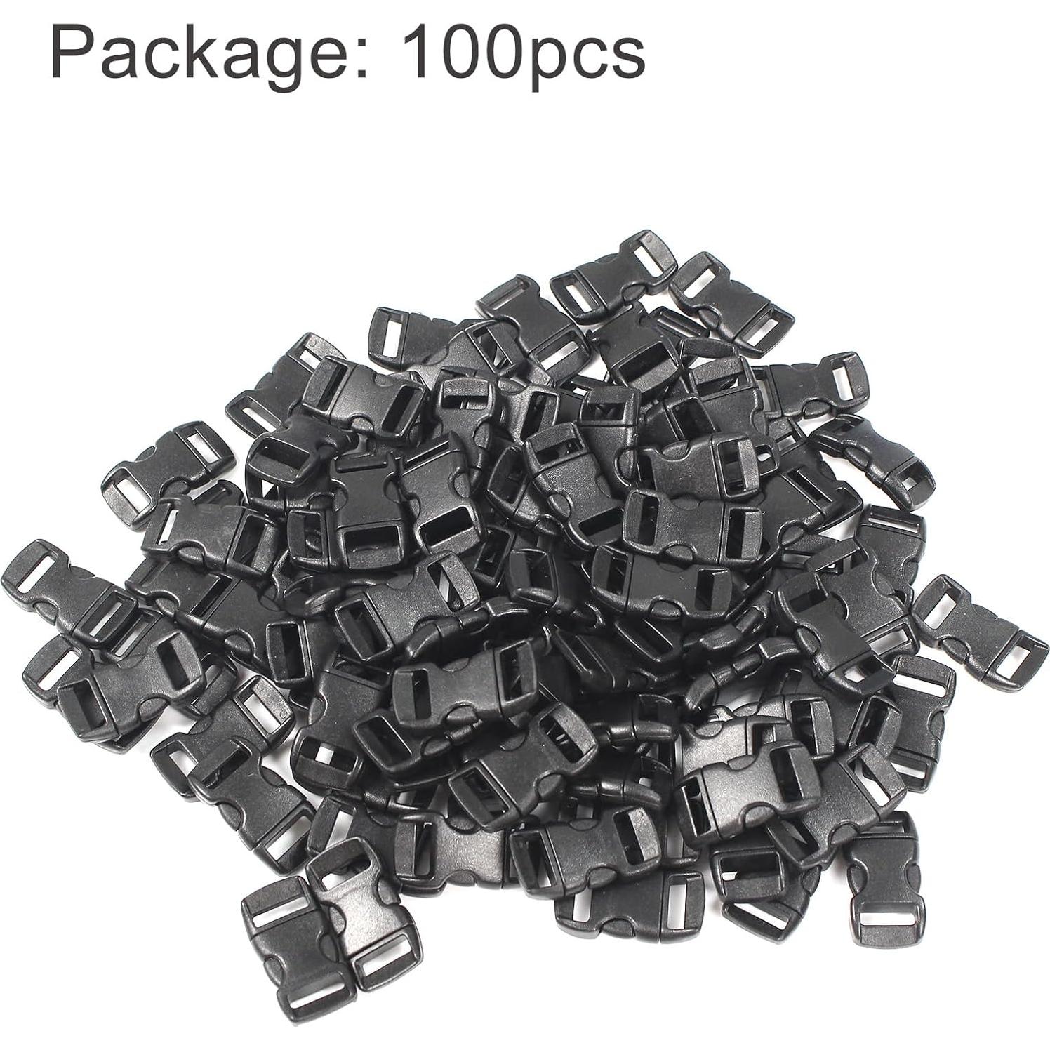 100 Hebillas de Liberación Rápida 1cm Plástico Duradero Paracord