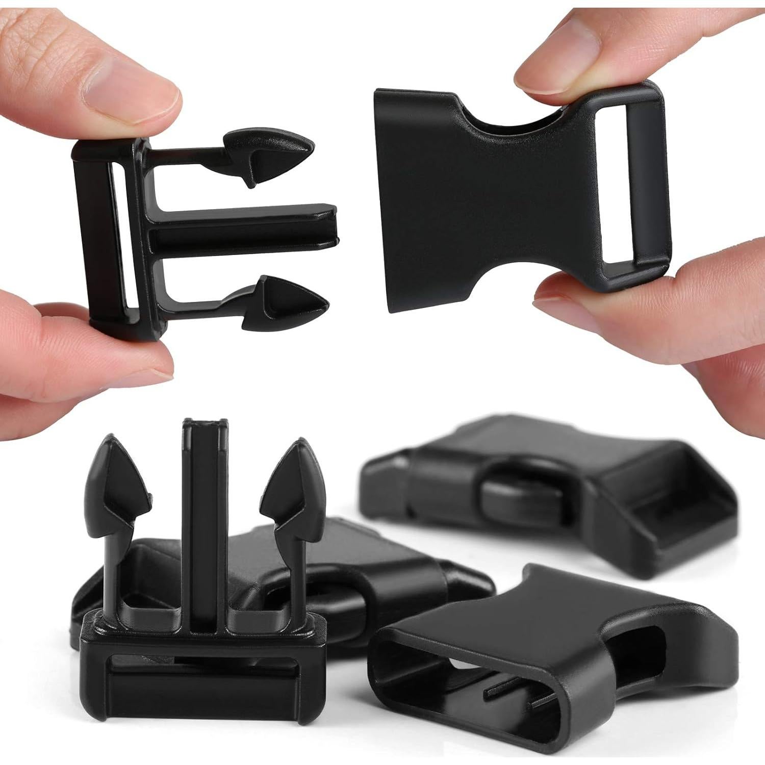 50 Hebillas de Liberación Lateral Plástico LIHAO 40mm Negras