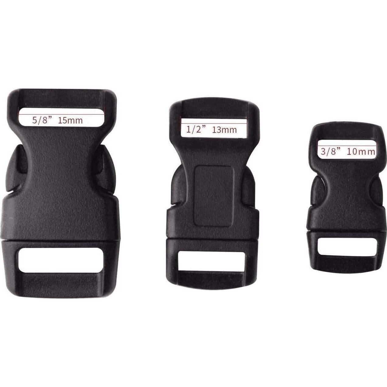 Hebillas de liberación lateral Perla Dorada - 60 piezas 3/8, 1/2 y 5/8"