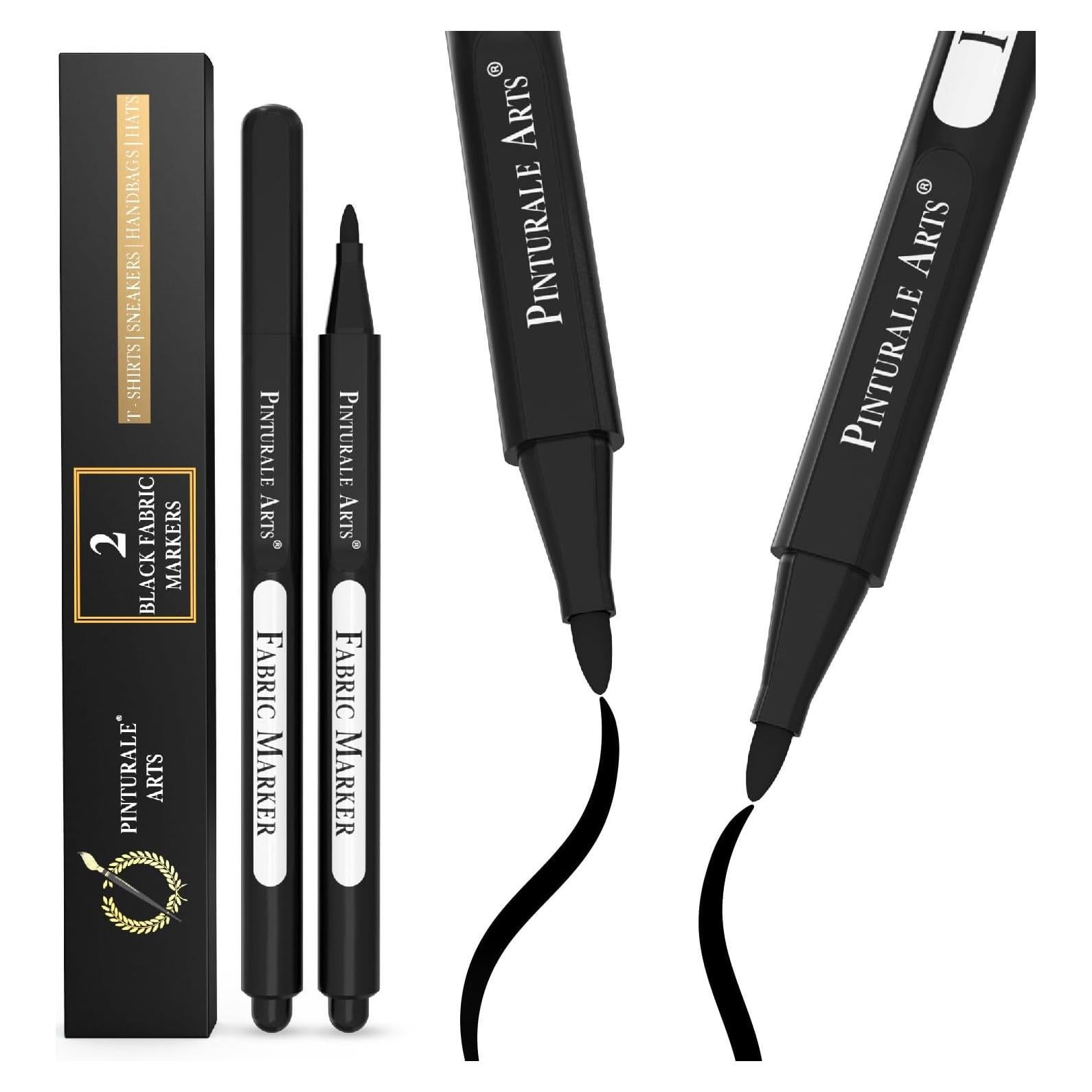 Set de 2 Marcadores de Tela Negros Pinturale Arts Fina