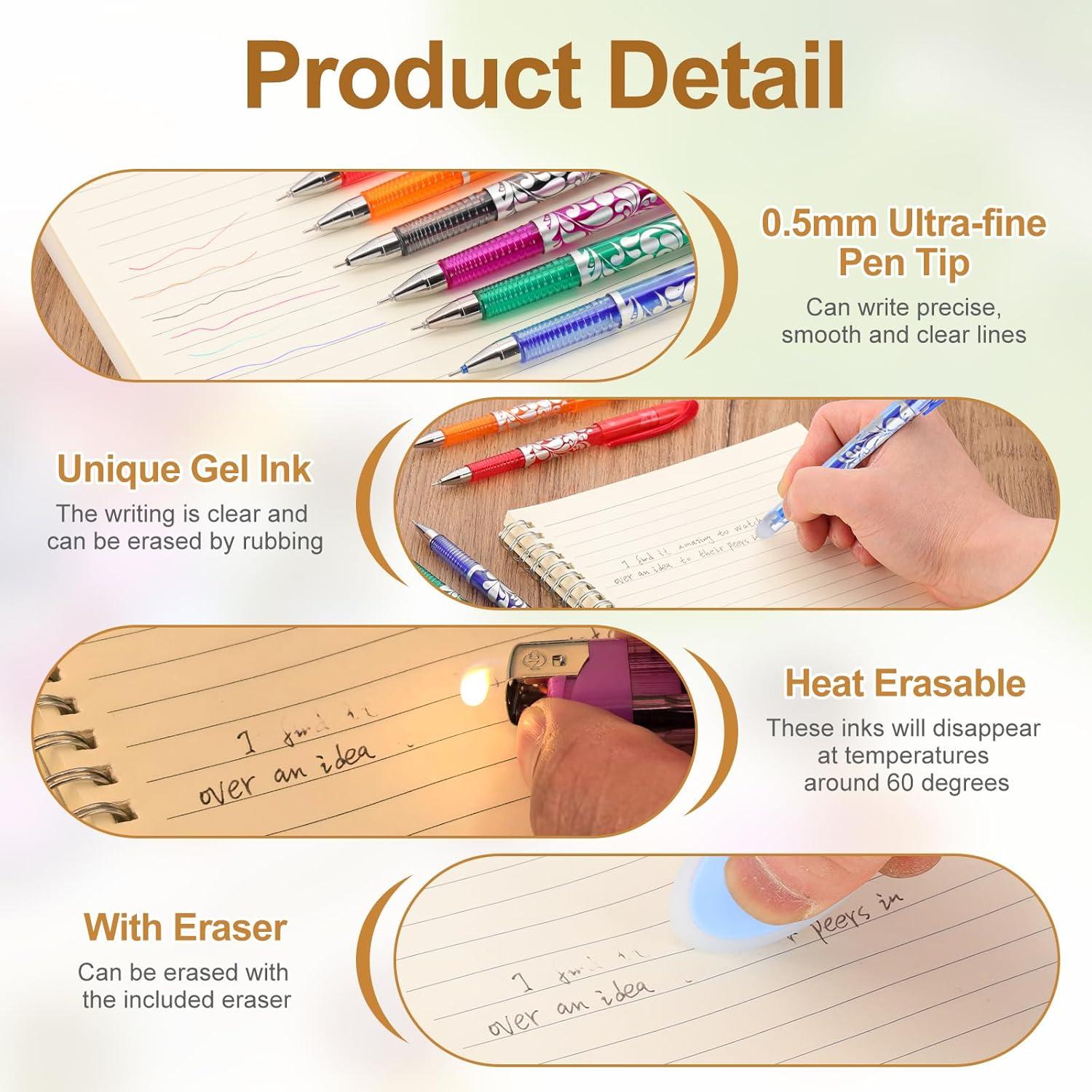 Bolígrafos Borrables por Calor PATIKIL 0.5mm Tinta Púrpura